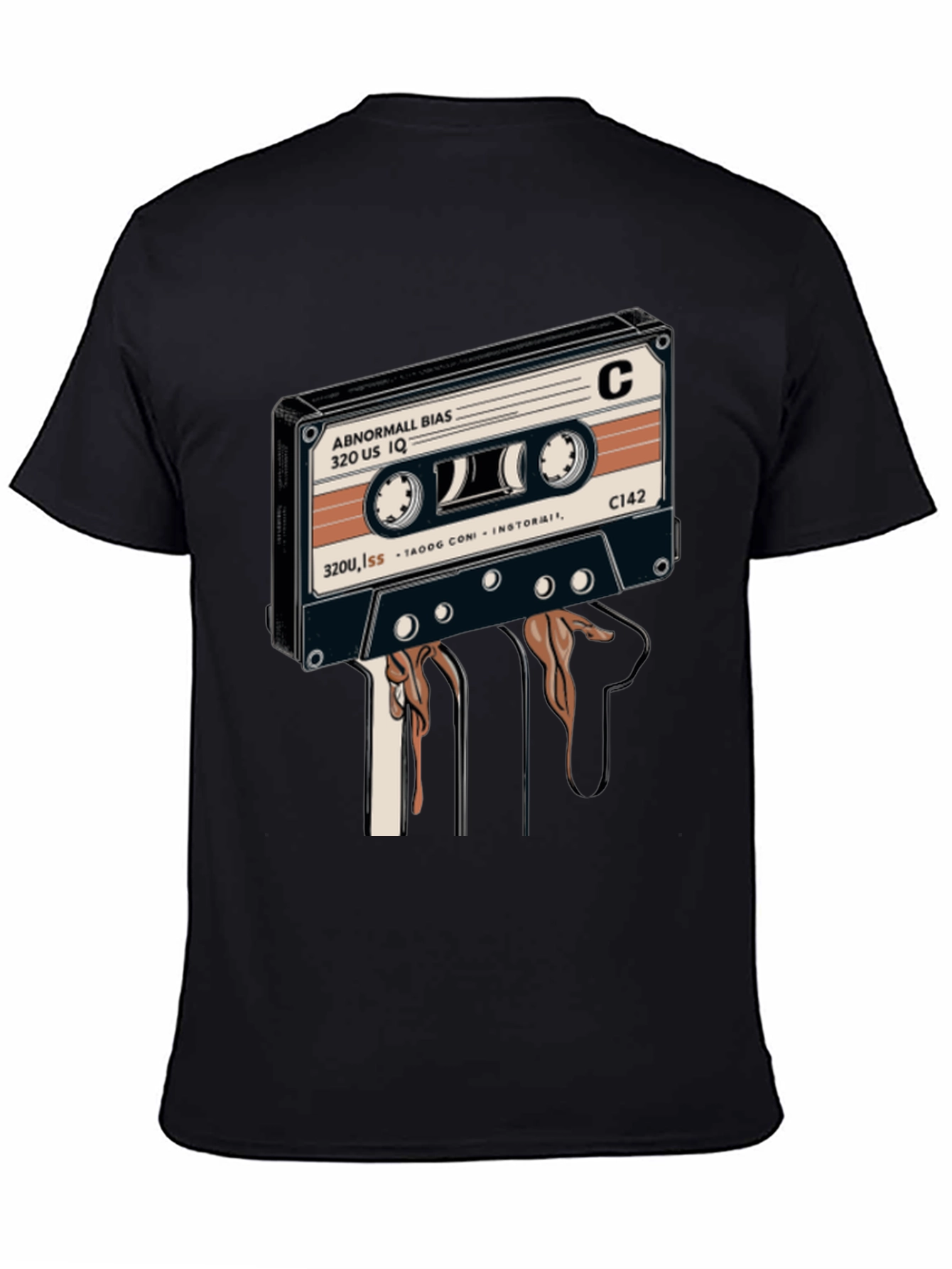 Black Retro Cassette Tape Graphic Tee - Black view 4
