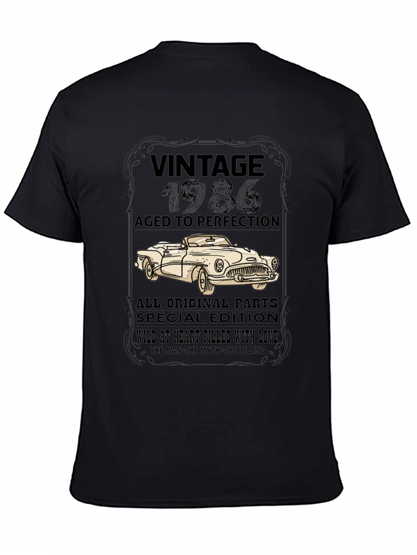 Black Vintage 1986 Aged to Perfection Graphic Tee view 4