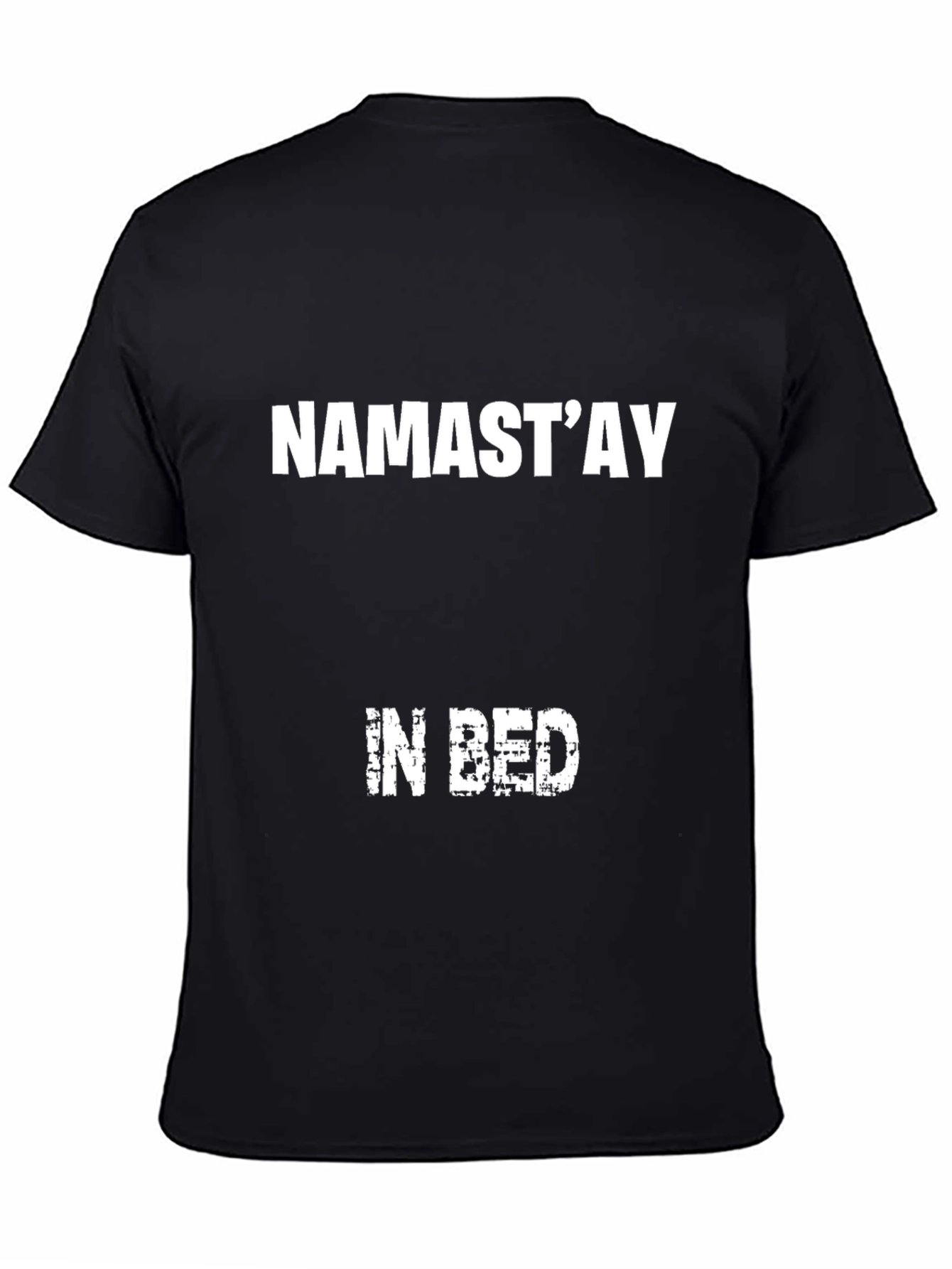 Black Namast'ay In Bed Graphic Tee - Black view 4