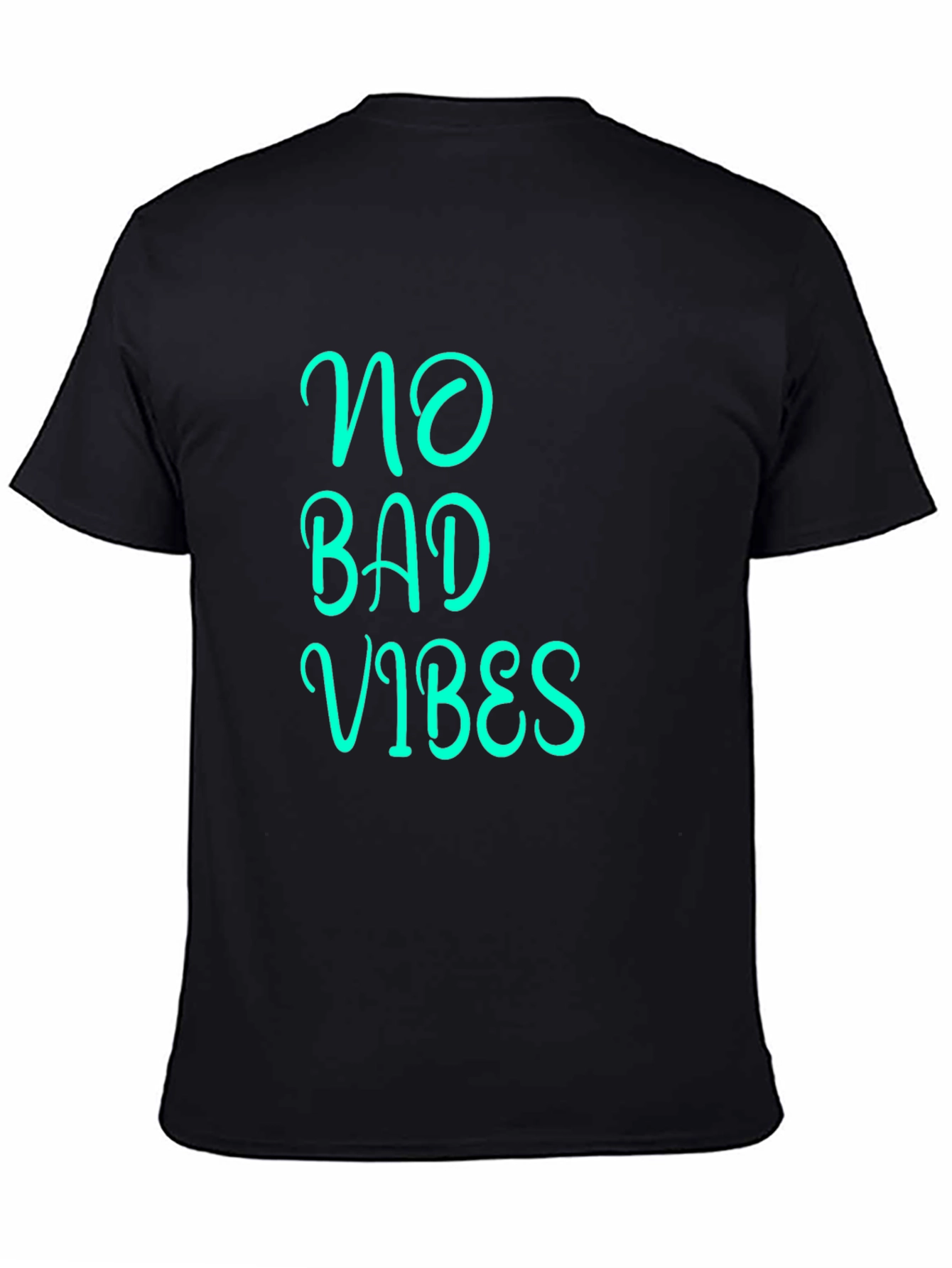 Black No Bad Vibes Graphic Tee - Black Cotton Blend view 4