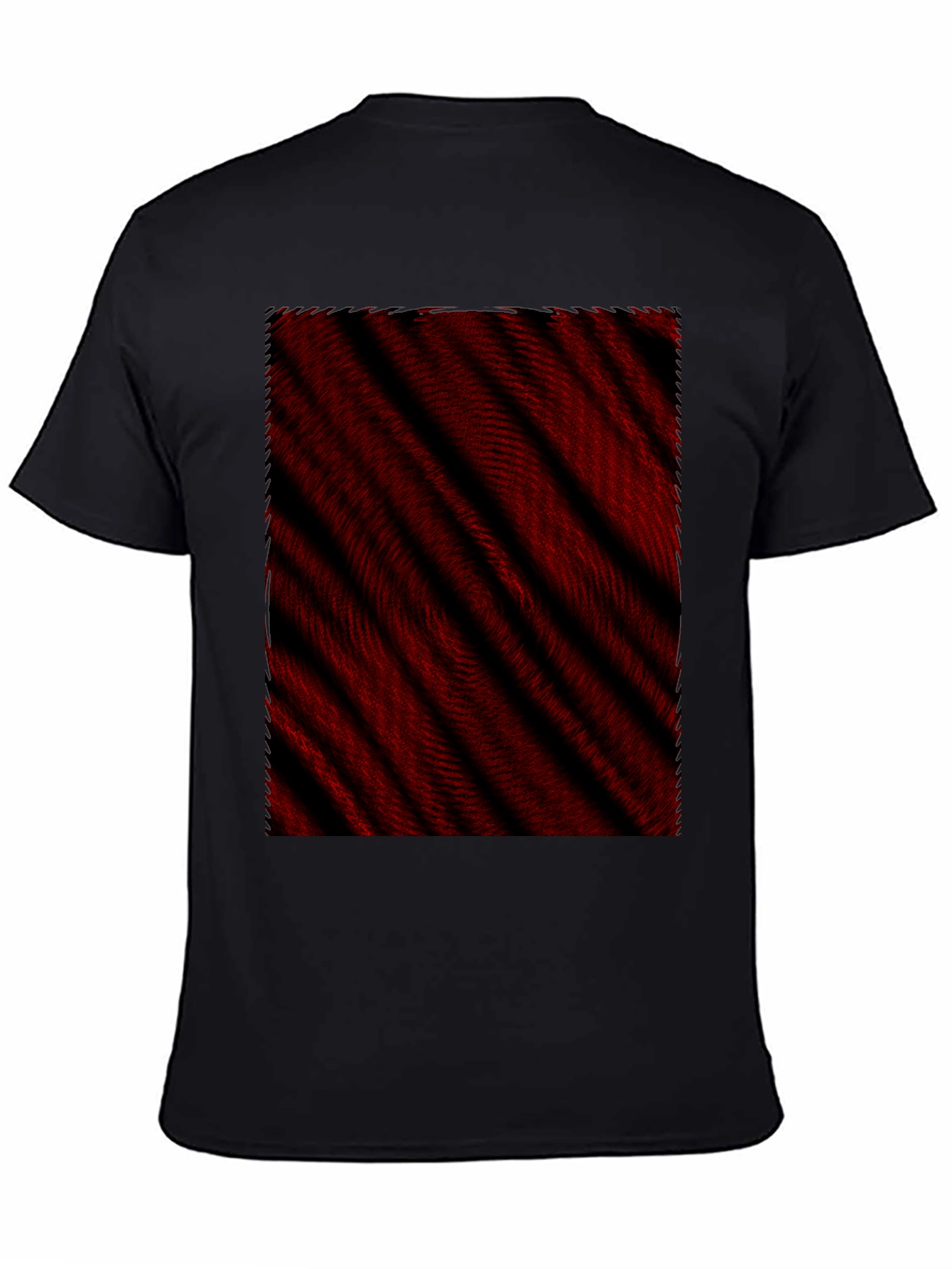 Black Abstract Red & Black Striped Tee view 4