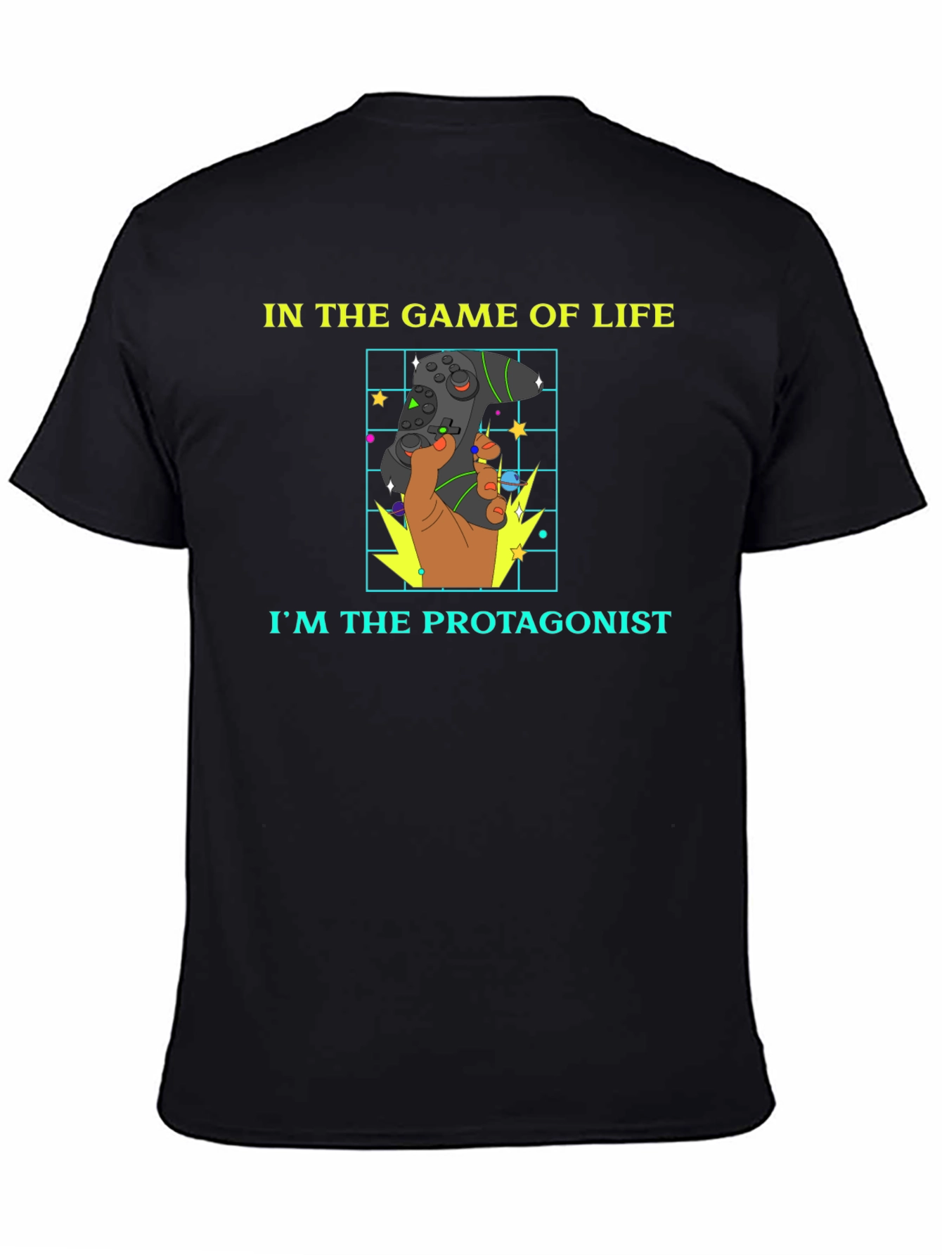 Black Gamer Life Protagonist Graphic T-Shirt view 4