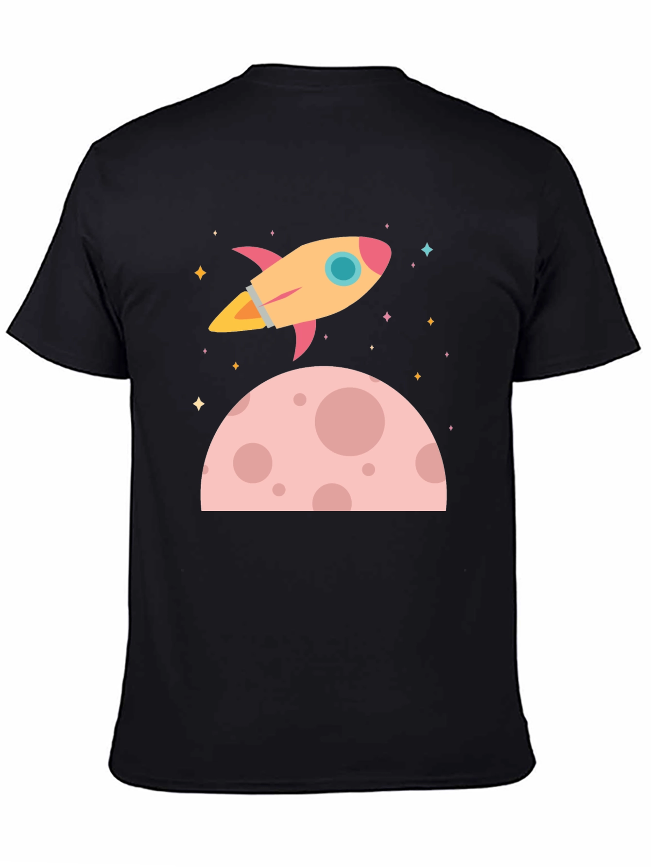 Black Rocket Launch Graphic T-Shirt - Space Adventure Tee view 4
