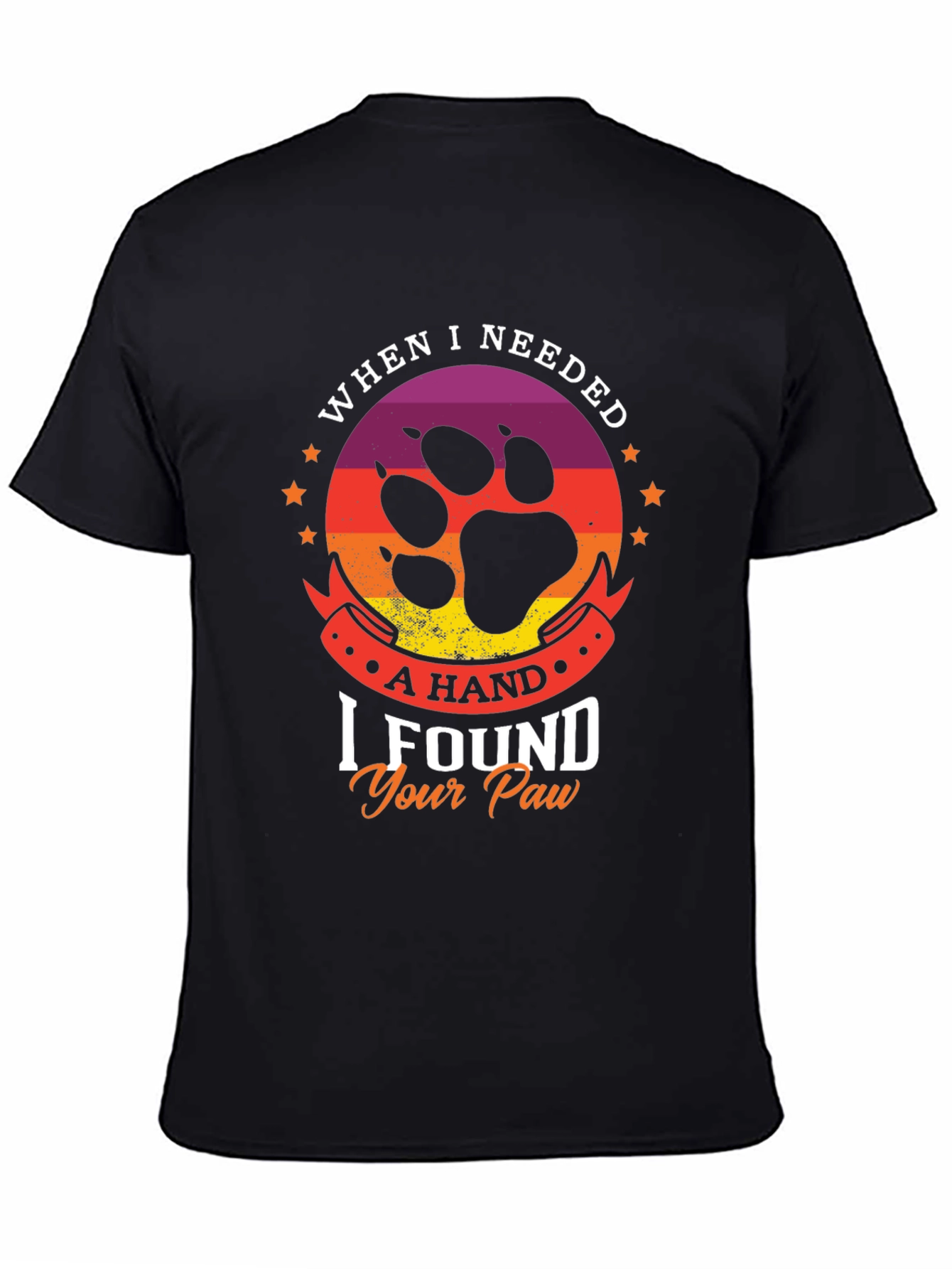 Black Paw Print T-Shirt - Dog Lover Tee view 4