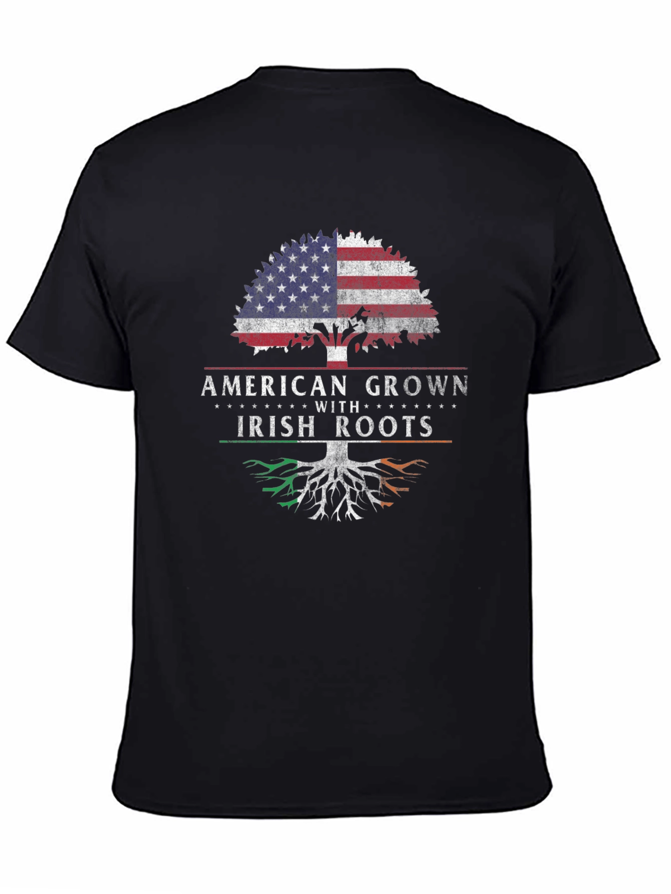 Black American Grown Irish Roots Graphic Tee view 4