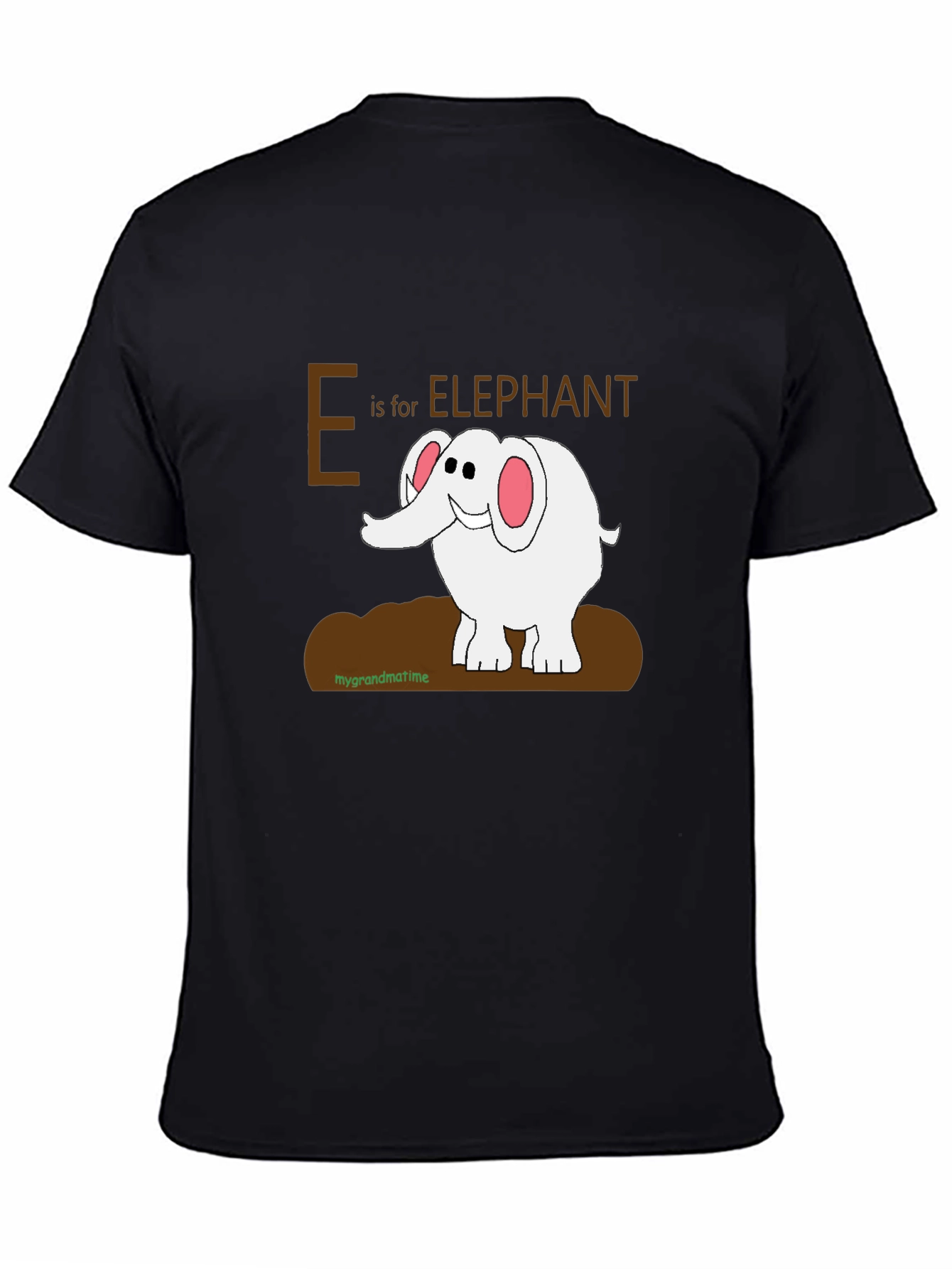 Black E is for Elephant Graphic T-Shirt view 4