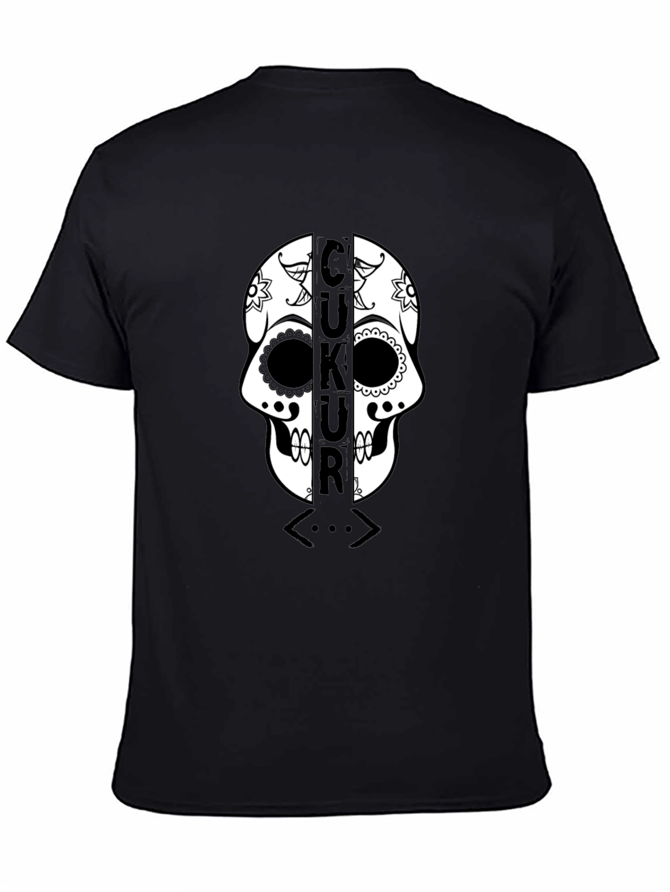 Black Çukur Skull T-Shirt - Black Graphic Tee view 4