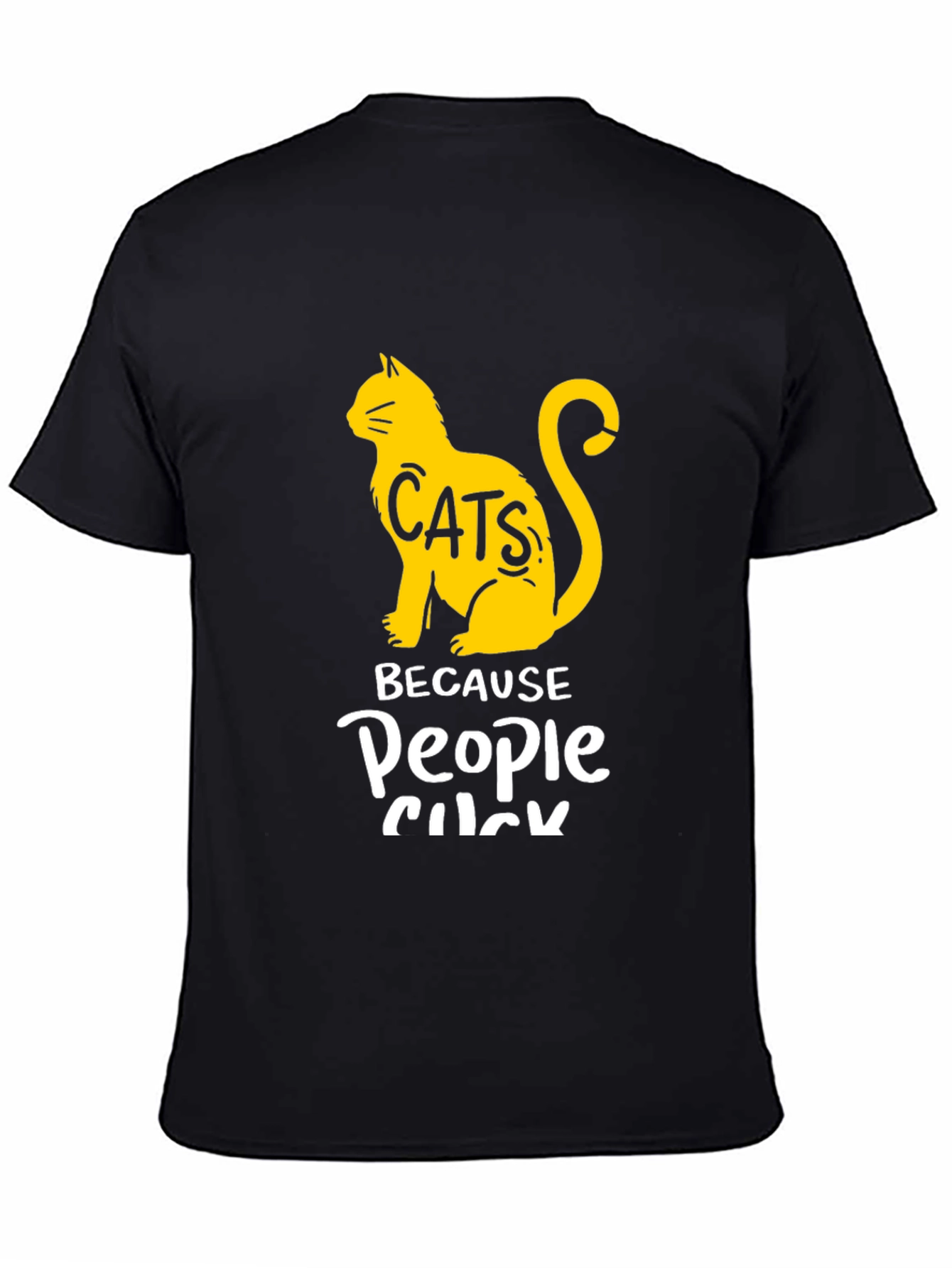Black Cats Because People Suck Graphic T-Shirt view 4