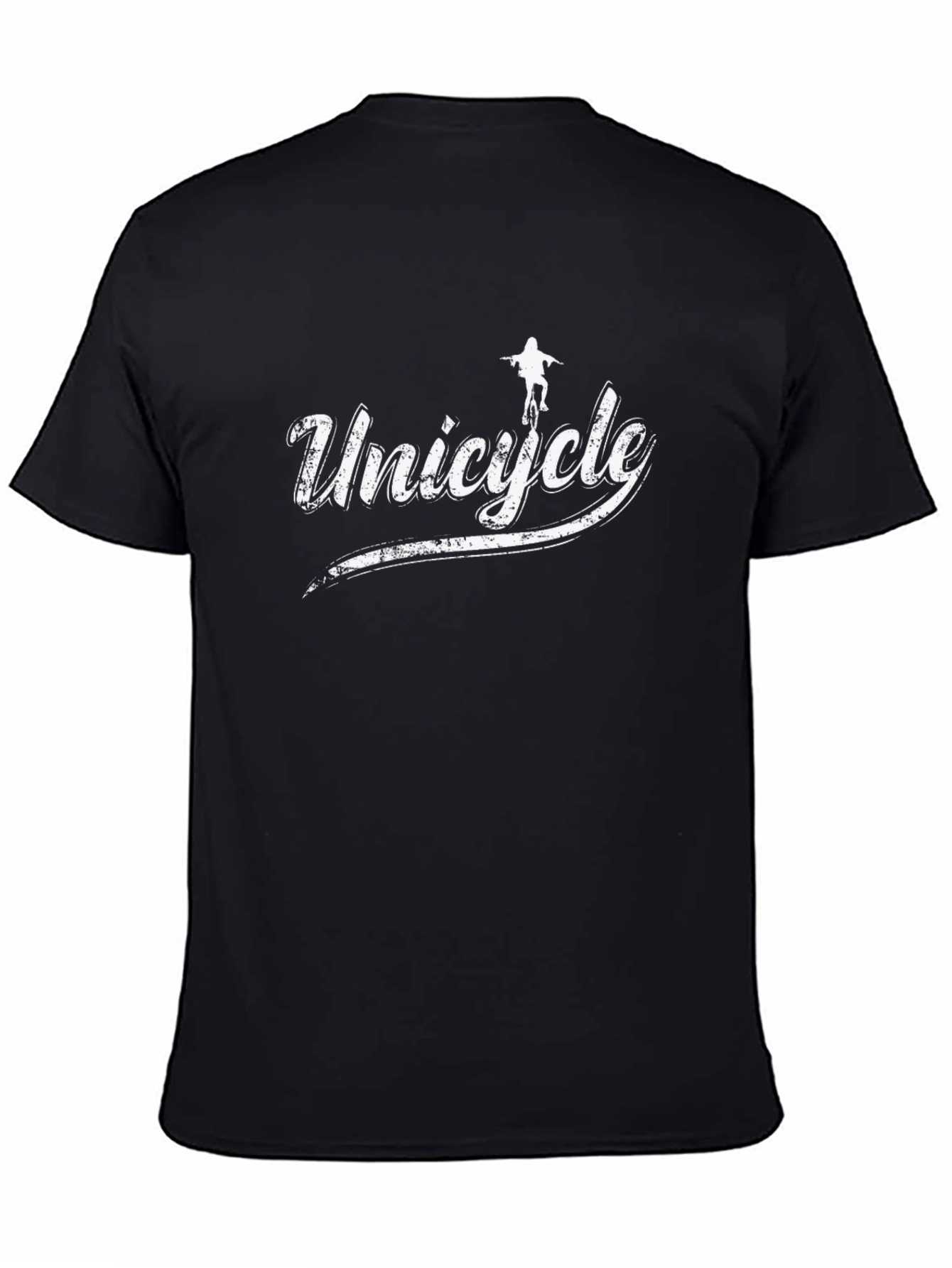 Black Unicycle Graphic T-Shirt - Vintage Style Black Tee view 4