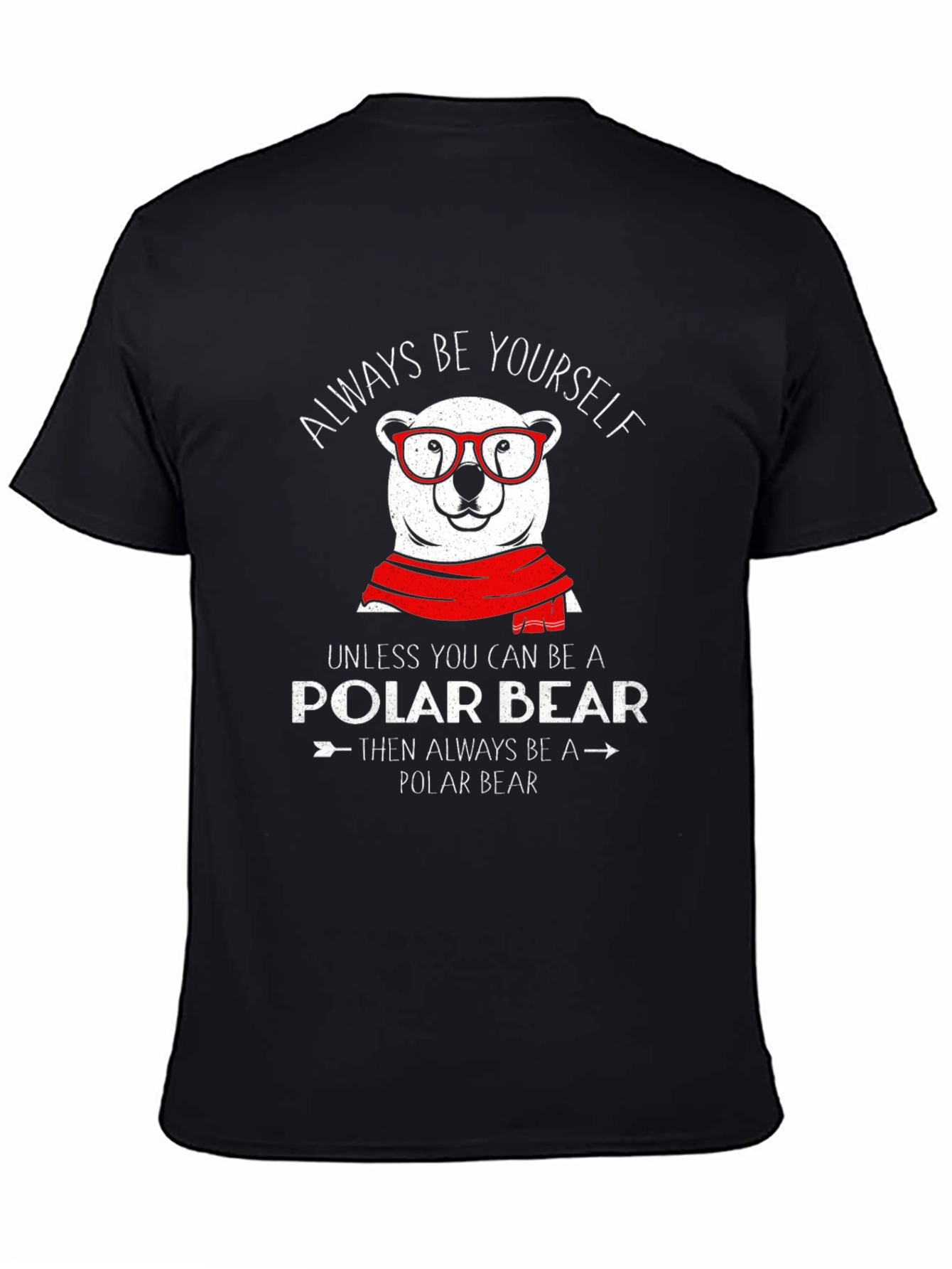 Black Always Be Yourself Polar Bear Graphic T-Shirt view 4