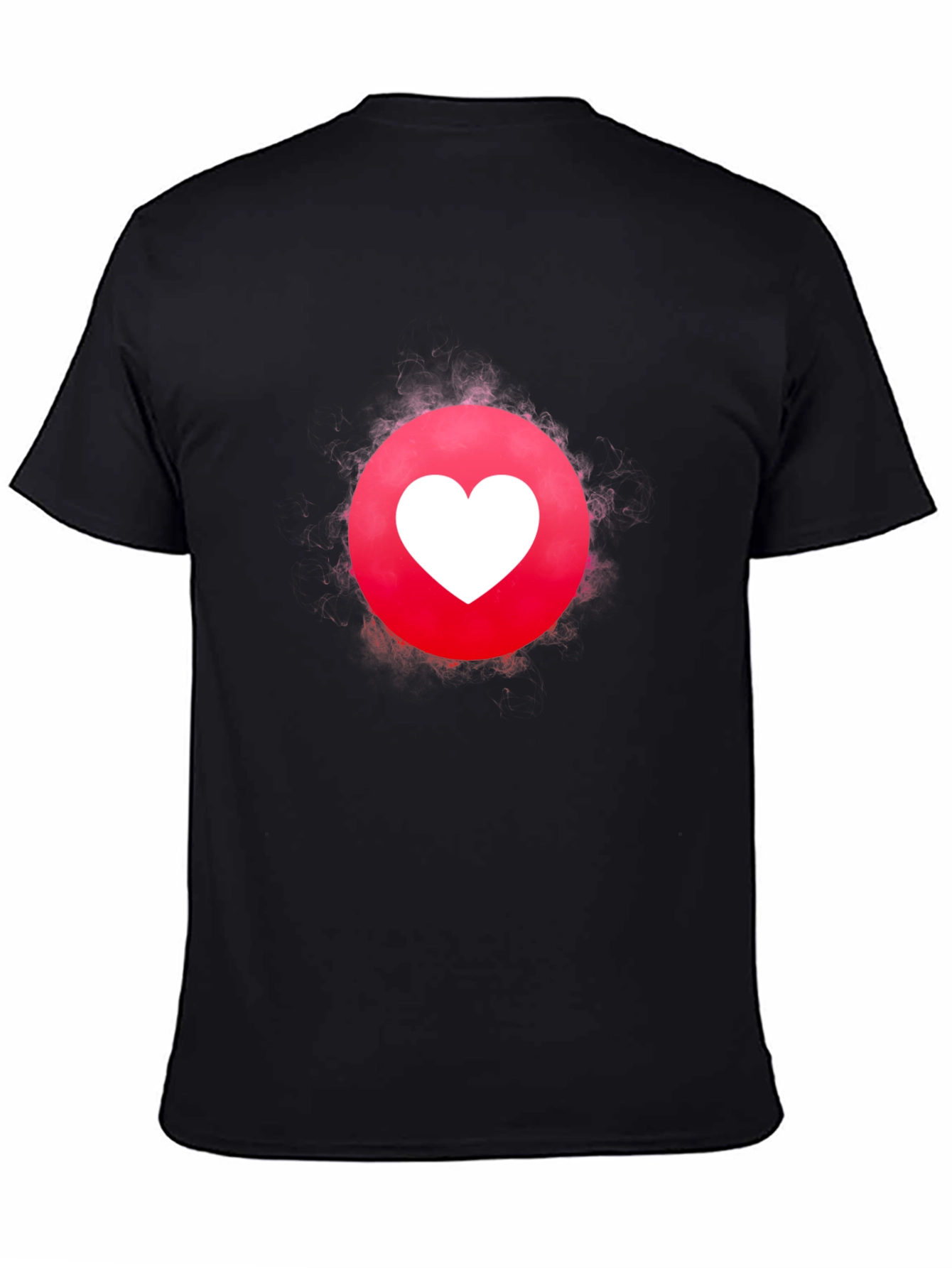 Black Heart Circle Graphic Tee - Modern Design, Soft Cotton Blend view 4