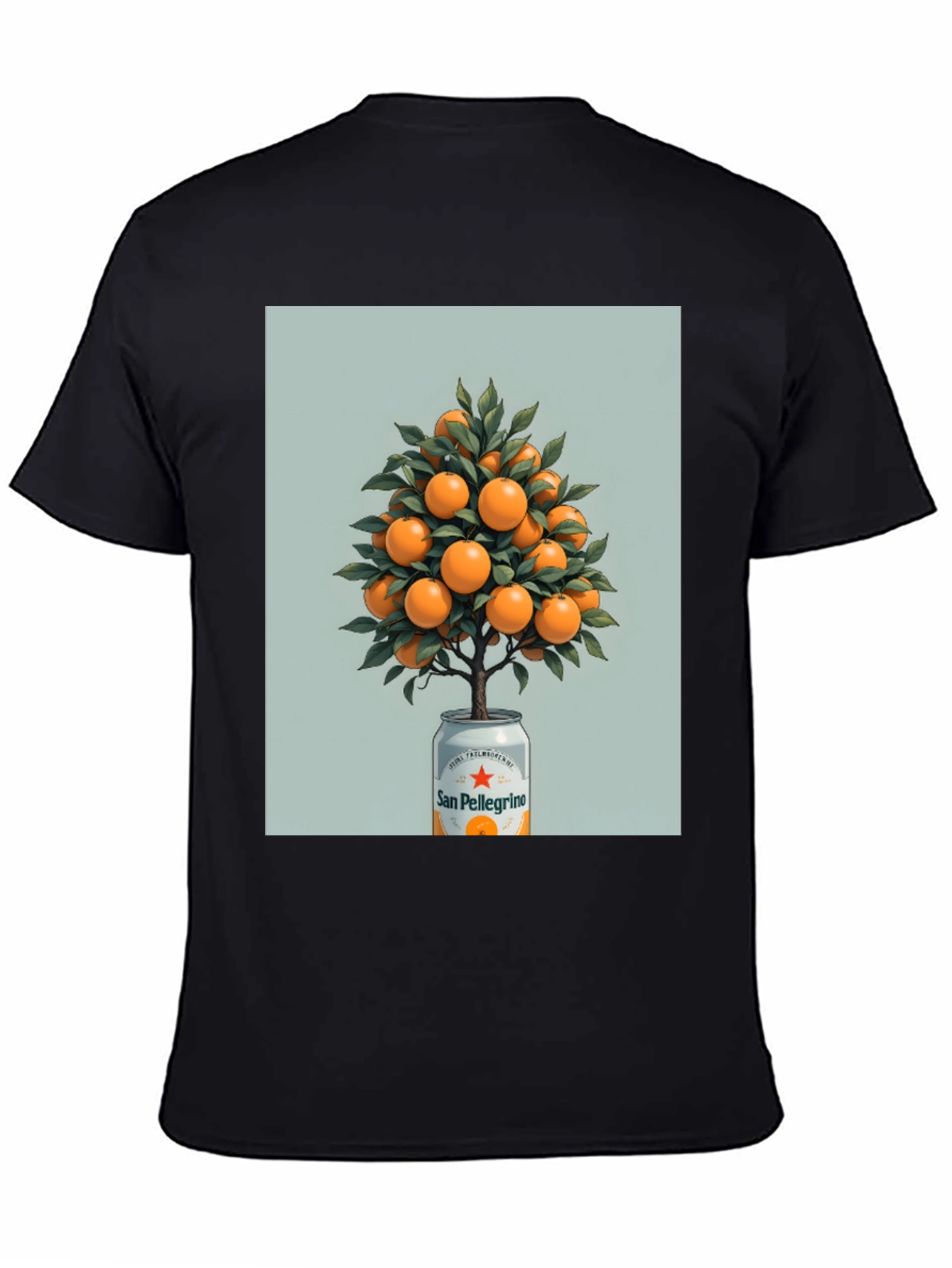 Black San Pellegrino Orange Tree Graphic Tee view 4