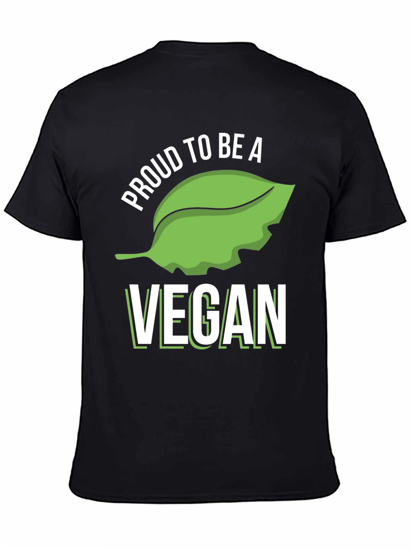Black Proud Vegan T-Shirt - Black Cotton Blend view 4