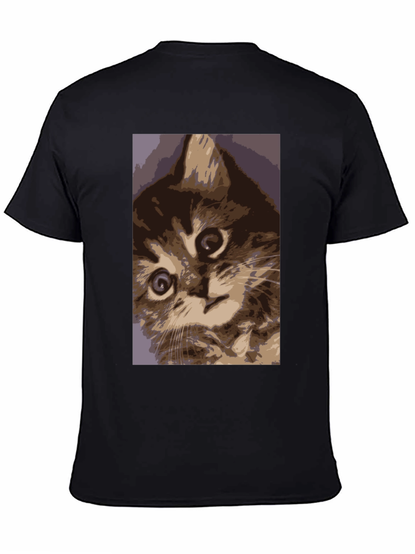 Black Curious Kitten Graphic Tee - Soft Cotton Comfort view 4