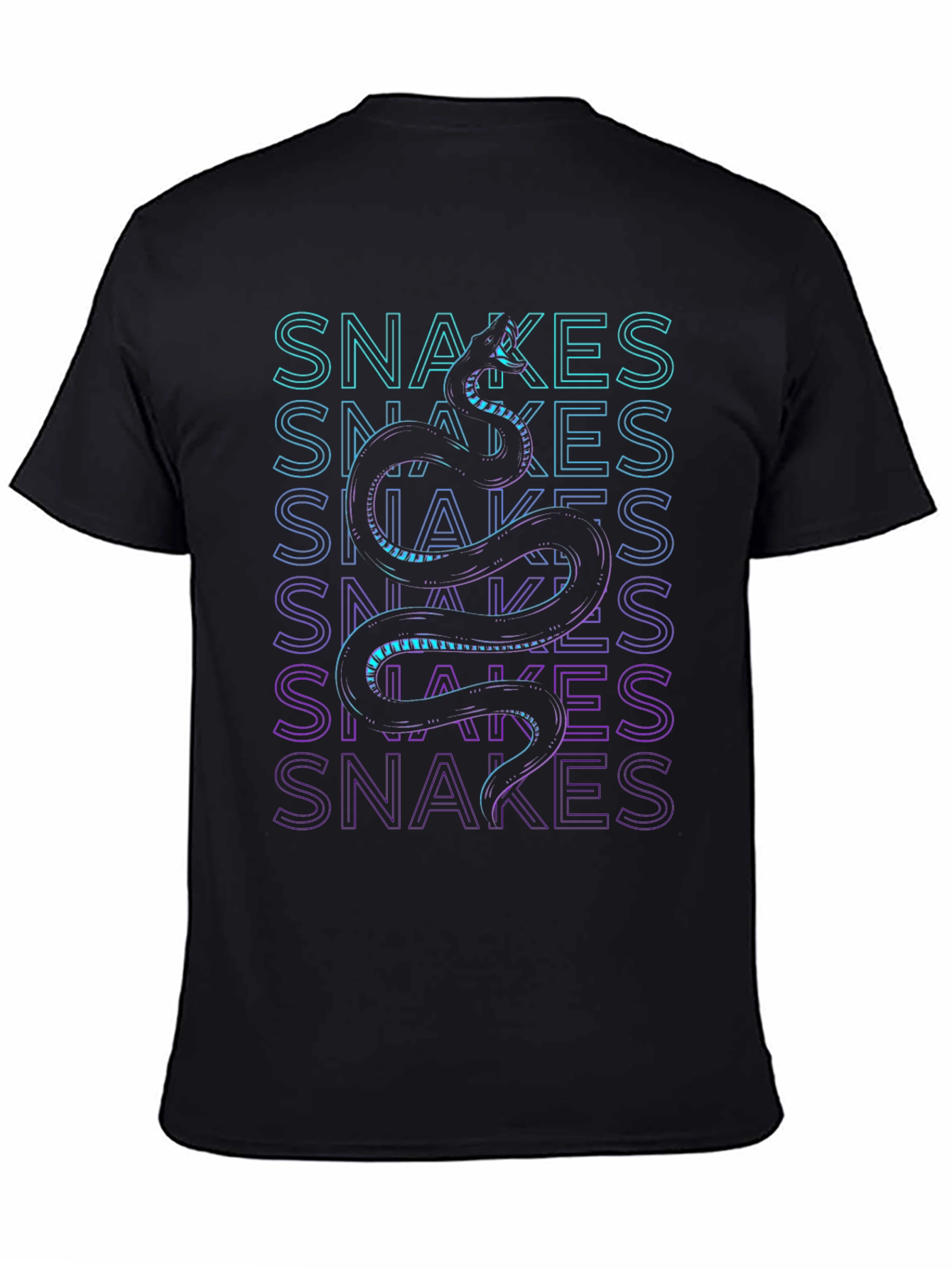 Black Snakes Graphic T-Shirt - Cool Reptile Design view 4
