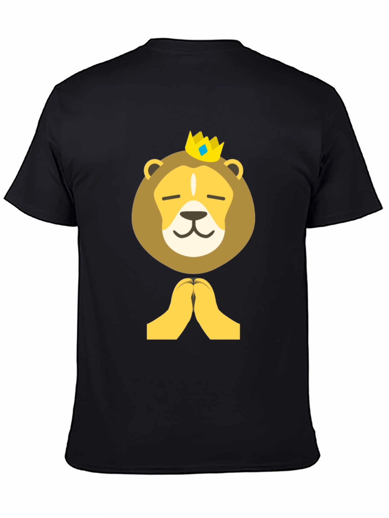 Black Lion King Emoji T-Shirt - Black Cotton Tee view 4