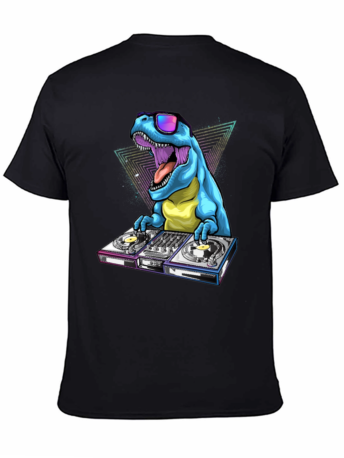 Black DJ Dinosaur Graphic Tee view 4