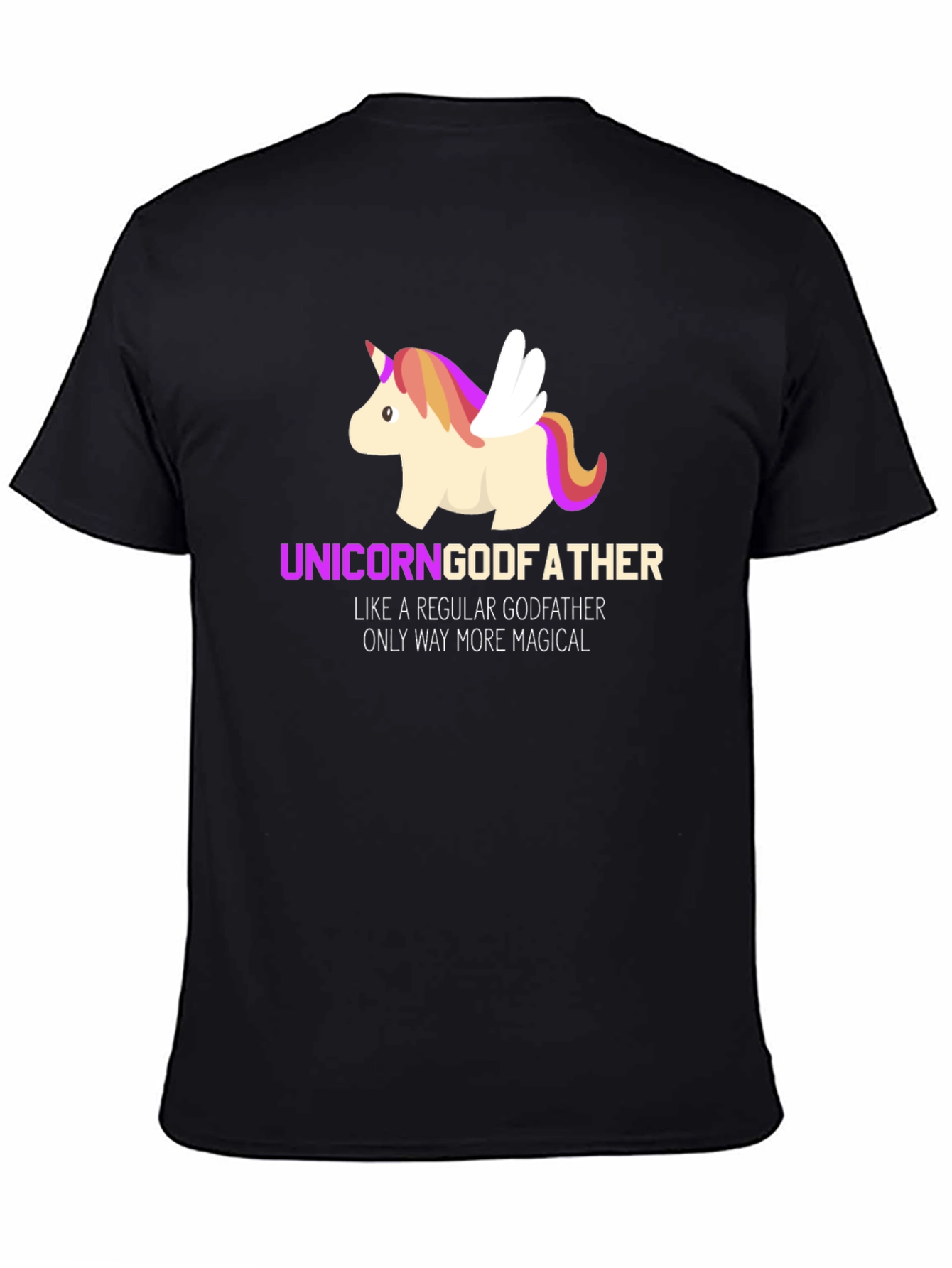 Black Unicorn Godfather T-Shirt - Magical Father's Day Gift view 4