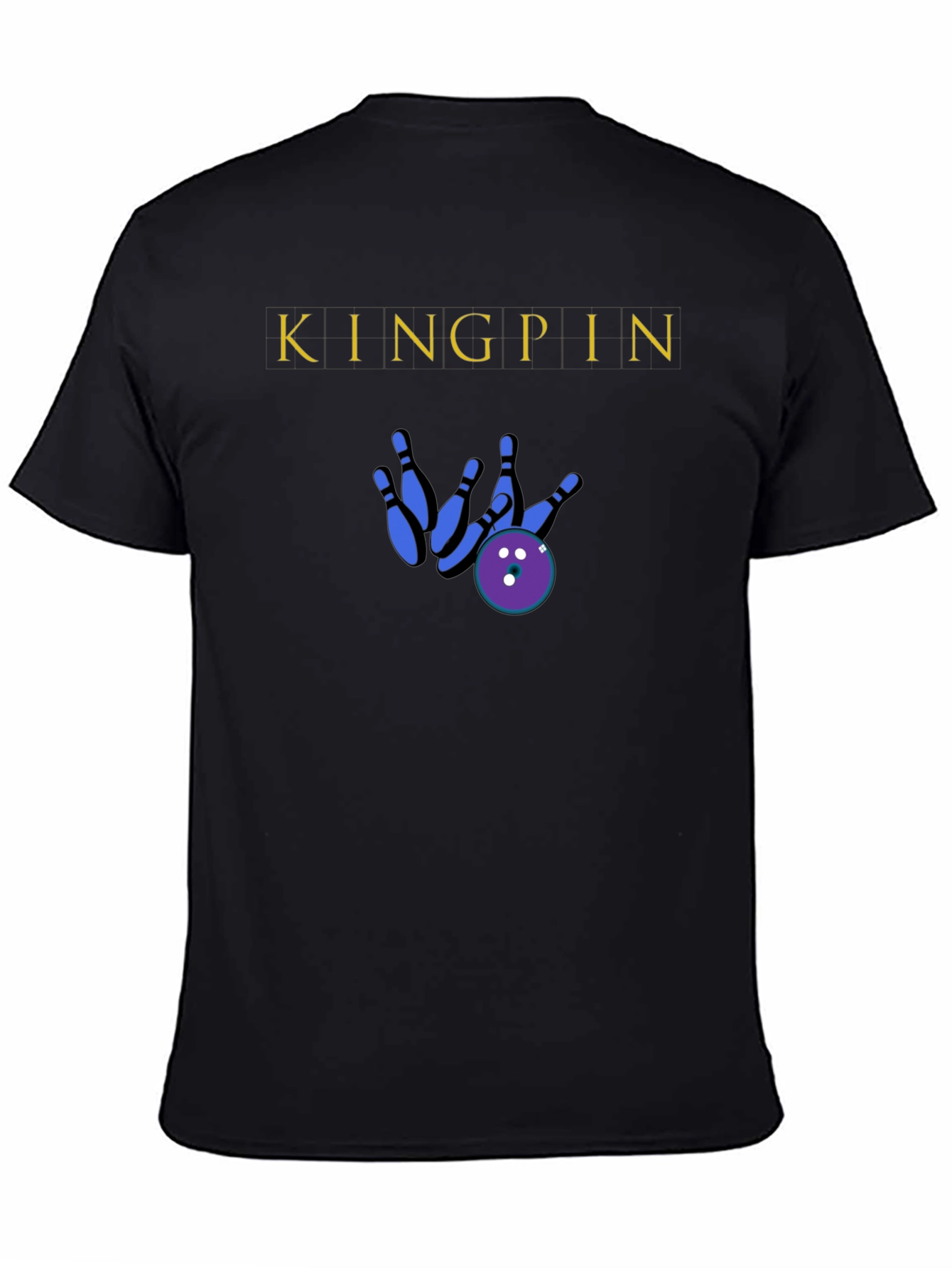 Black Kingpin Bowling Strike Graphic Tee - Soft Cotton Blend view 4