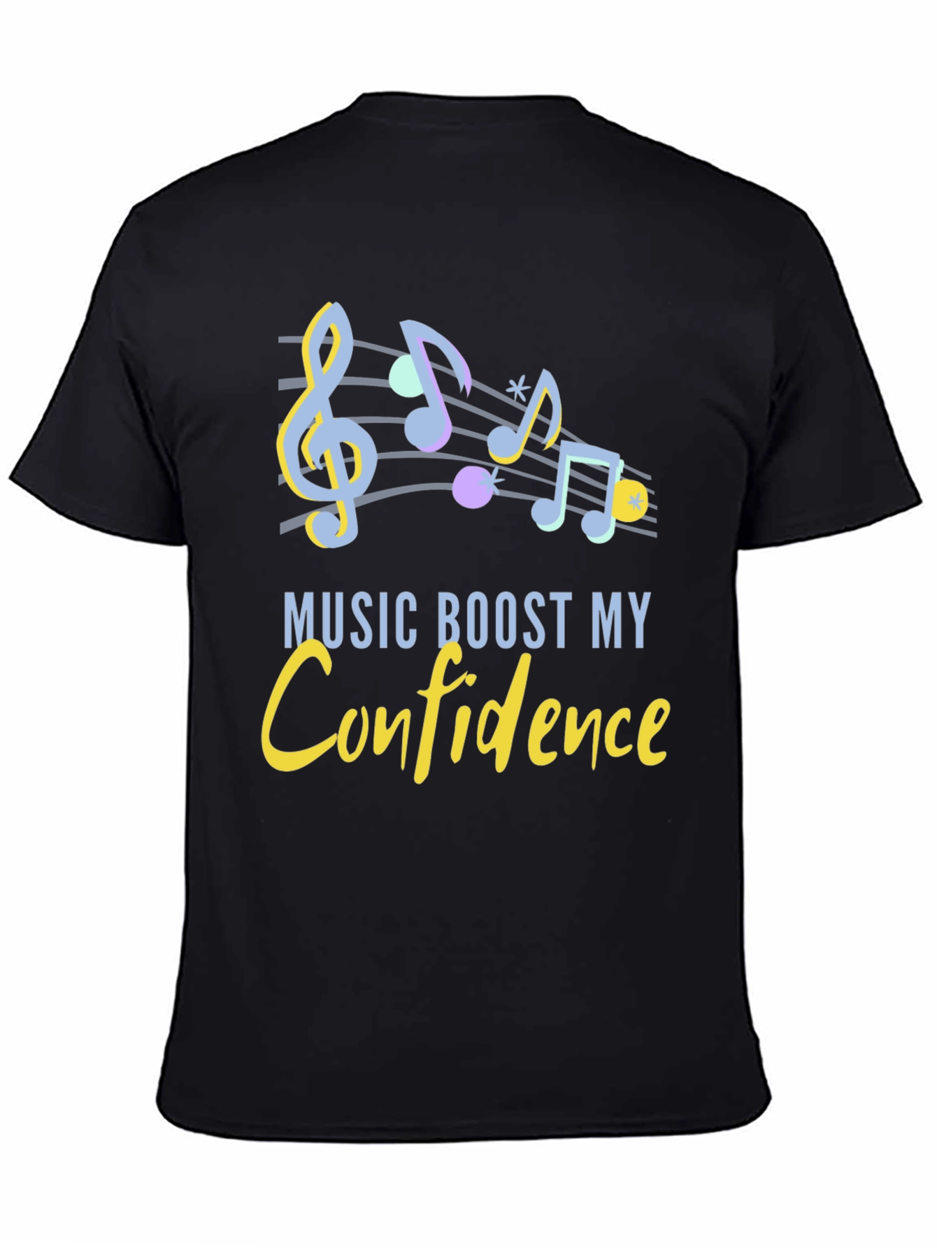 Black Music Boosts Confidence Graphic T-Shirt view 4
