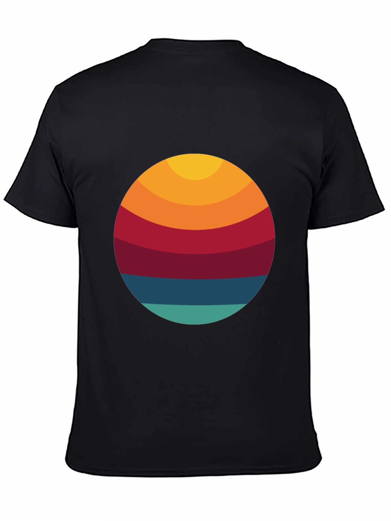Black Retro Sunset Graphic T-Shirt - Vintage Style Tee view 4