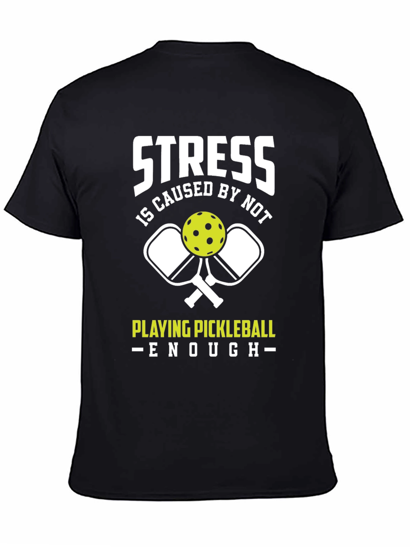 Black Funny Pickleball T-Shirt - Stress Relief Tee view 4