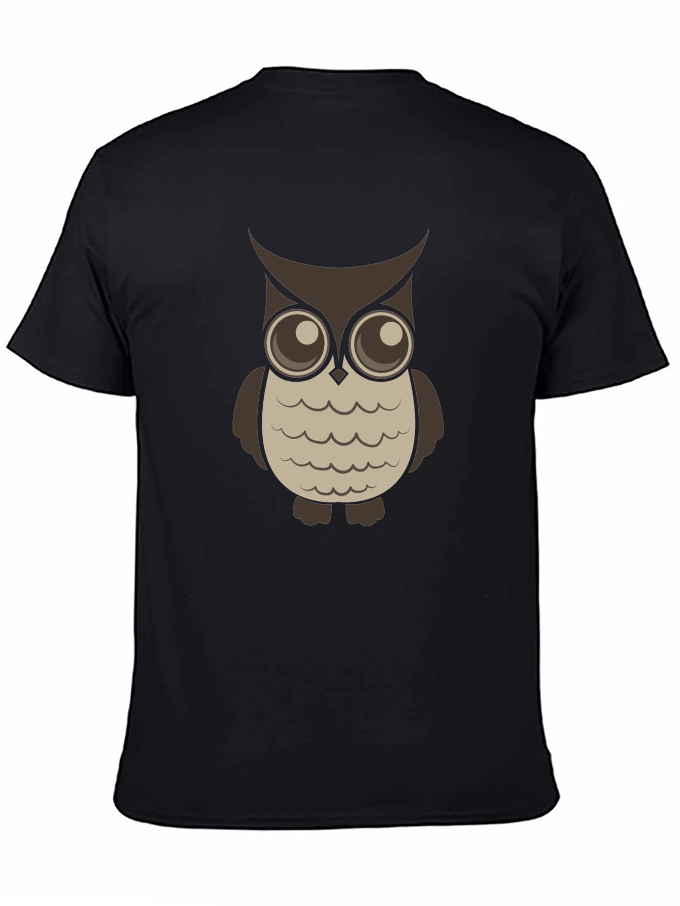 Black Owl Graphic Tee - Black Cotton Blend T-Shirt view 4