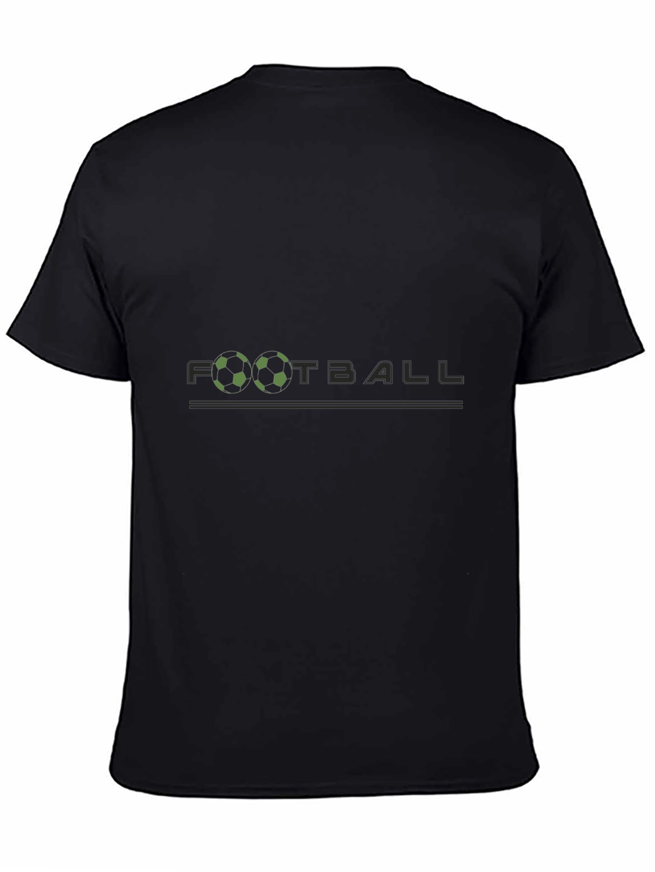 Black Football Graphic Tee - Stylish Black Cotton T-Shirt view 4