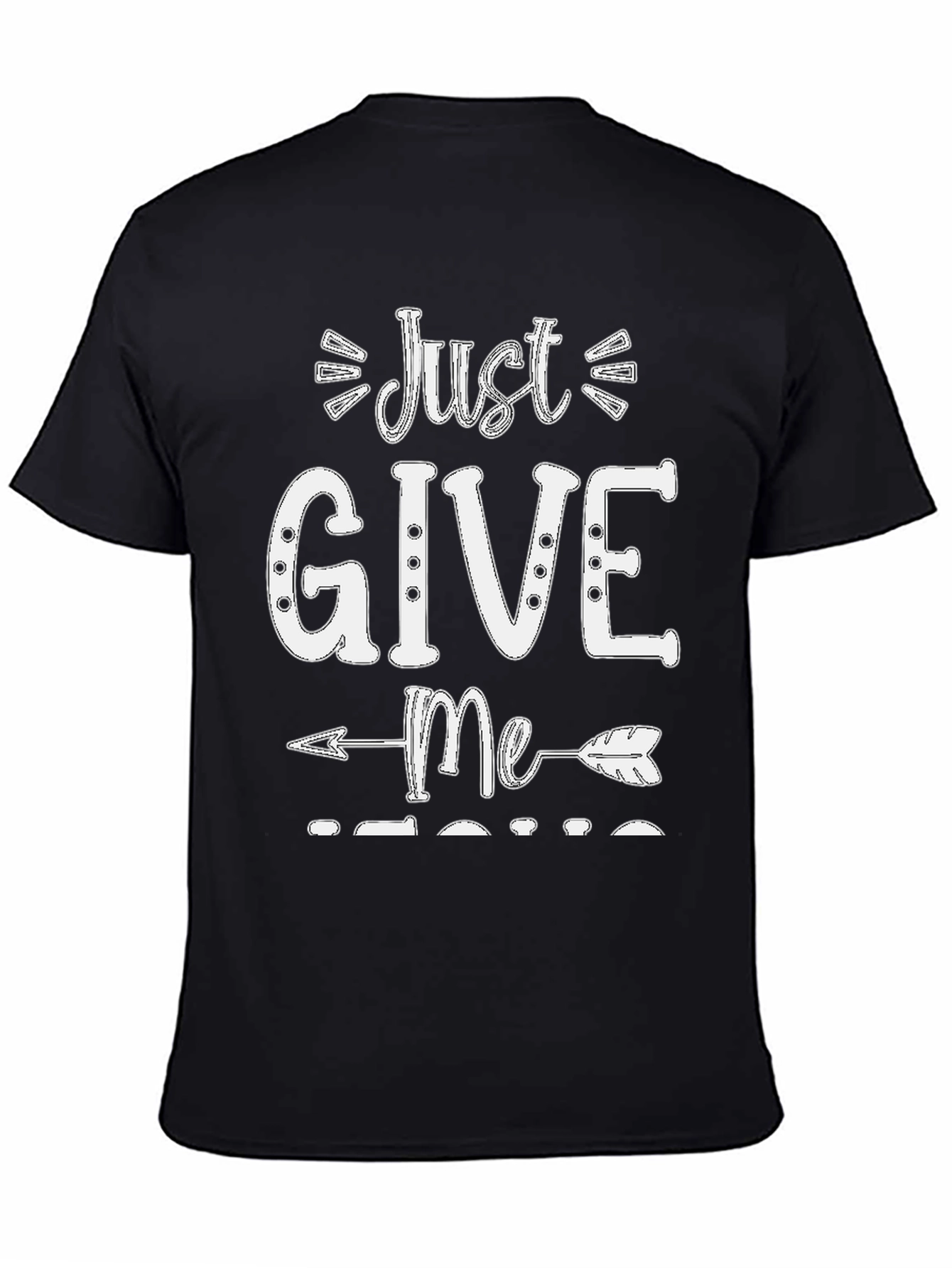 Black Just Give Me Coffee T-Shirt - Trendy Casual Tee view 4