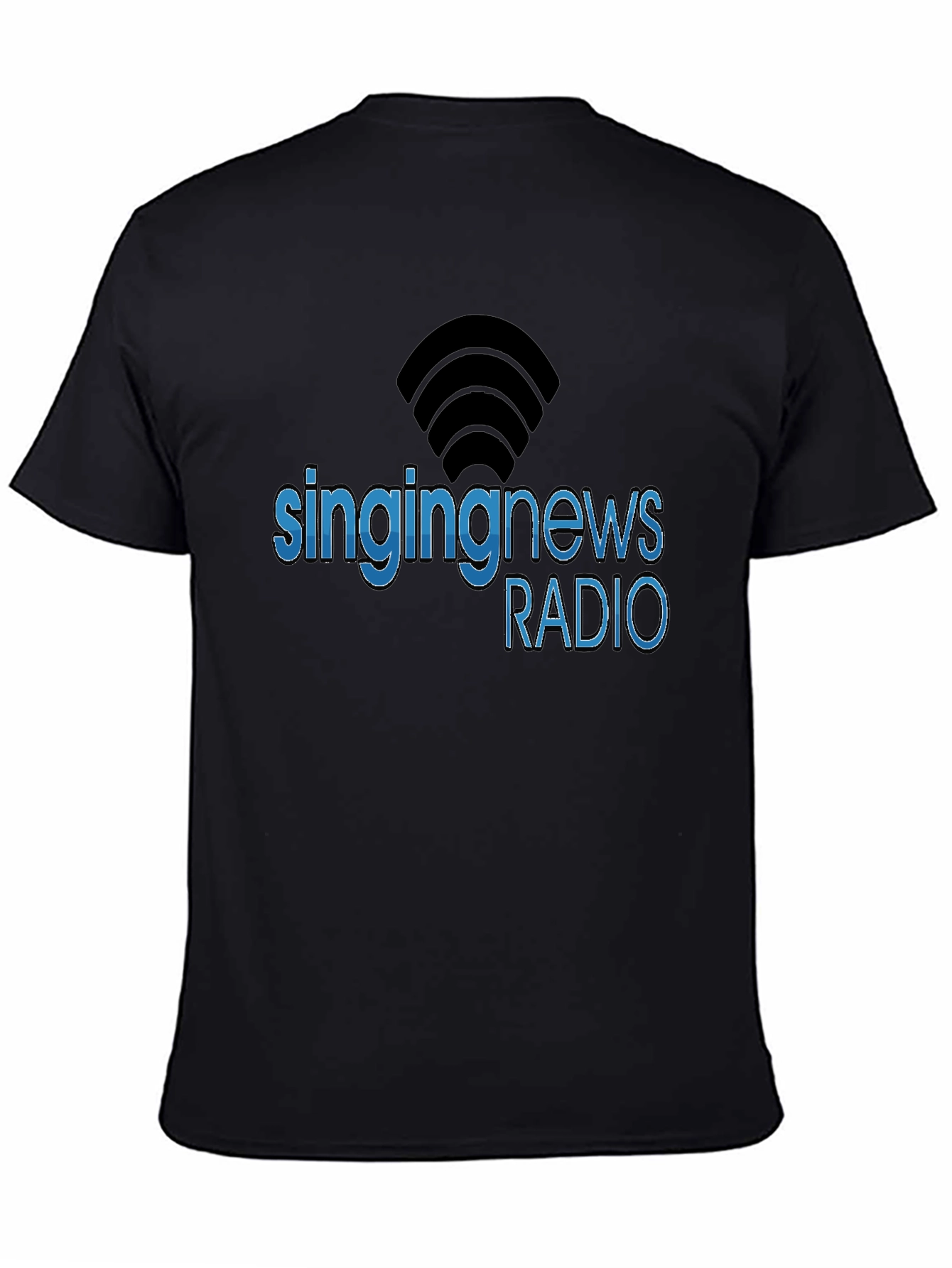 Black Singing News Radio Black T-Shirt view 4