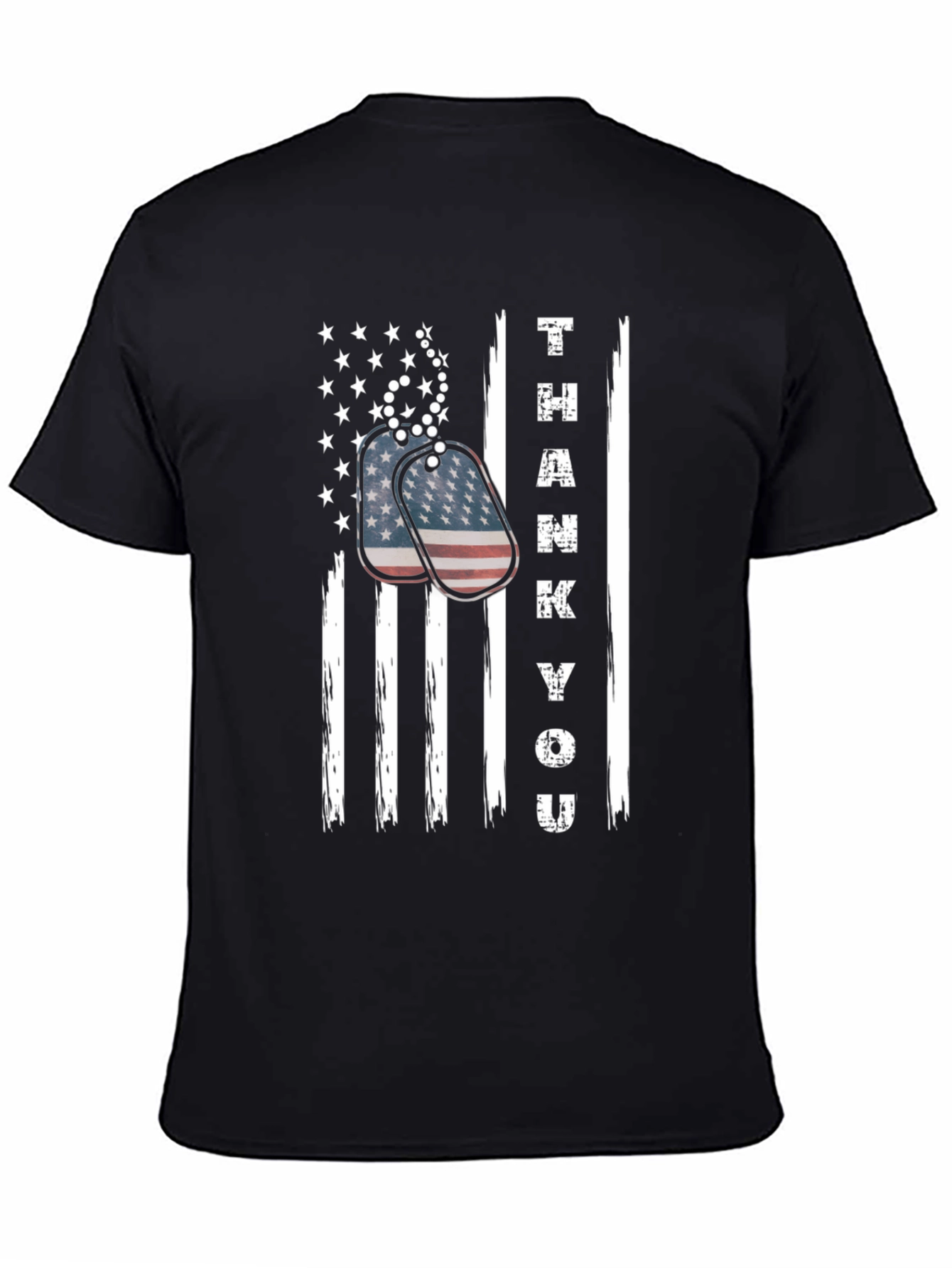 Black Thank You Patriotic T-Shirt view 4
