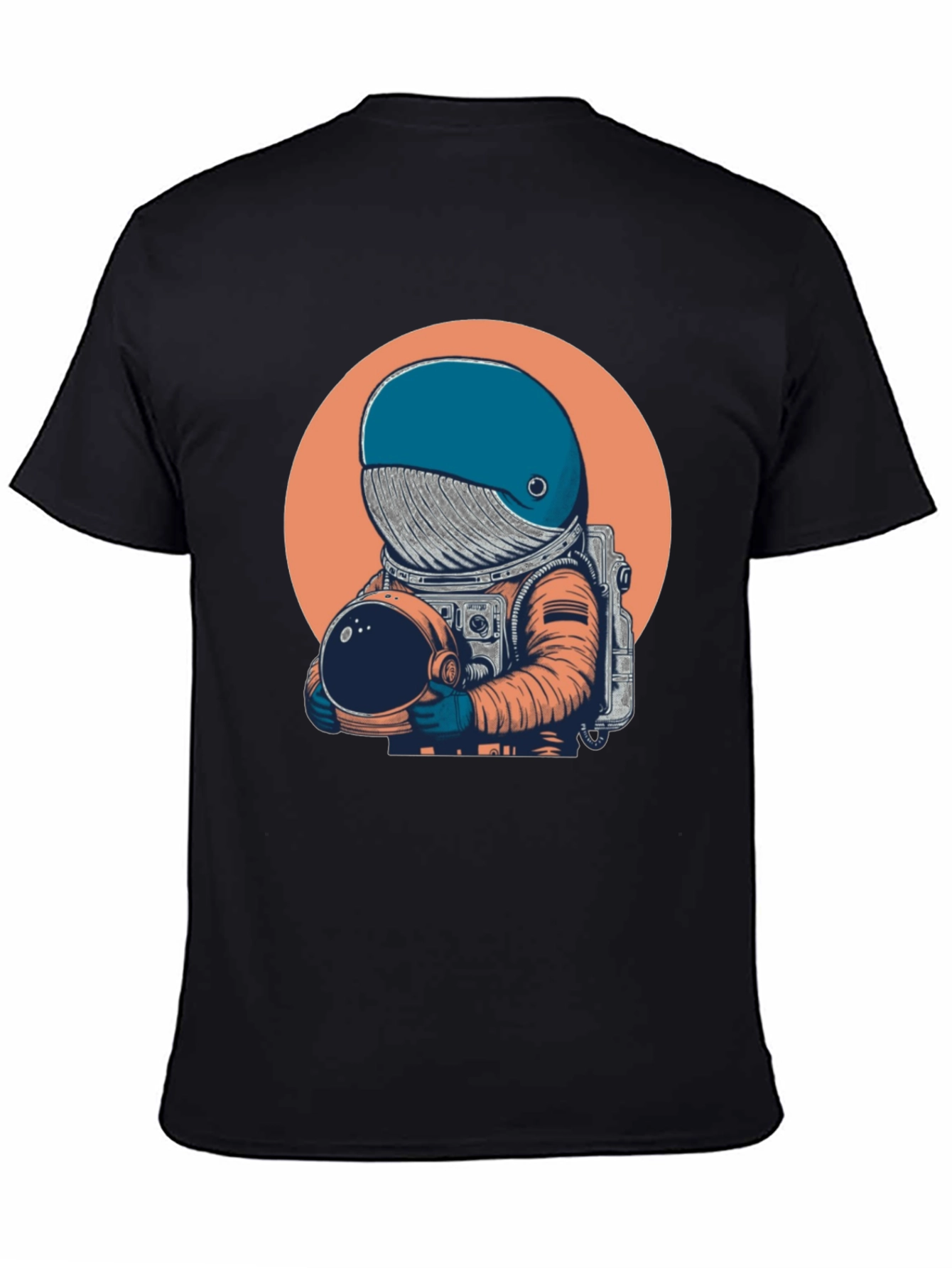 Black Astronaut Whale Graphic Tee - Unique Space Design T-Shirt view 4