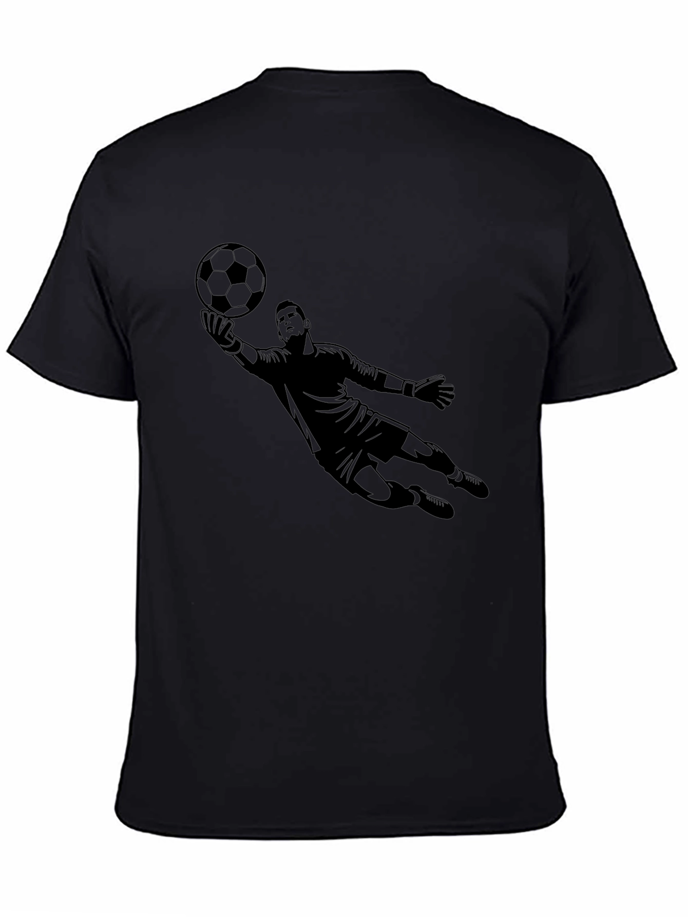 Black Goalie Dive Graphic Tee - Soccer Fan Shirt view 4