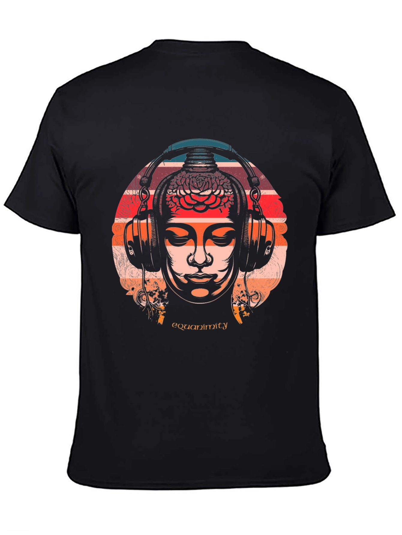 Black Equanimity Graphic Tee - Meditative Style view 4