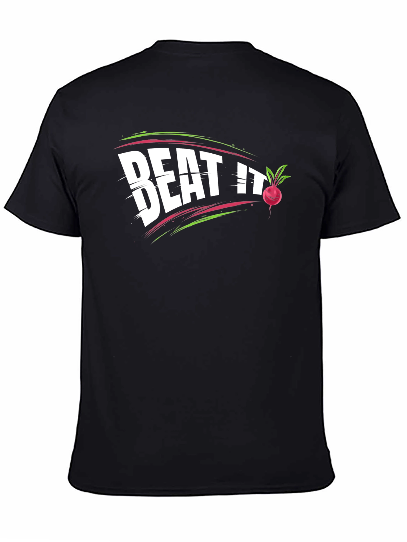 Black Beat It Beet Pun T-Shirt - Funny Vegetable Tee view 4