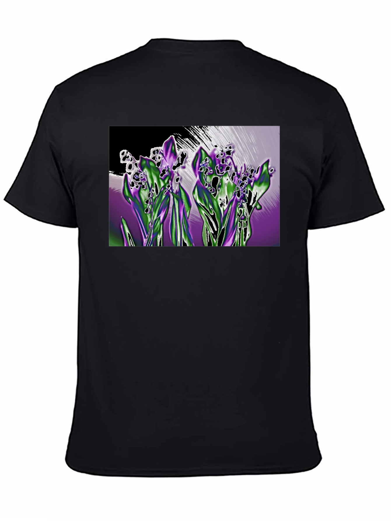 Black Lily of the Valley Graphic T-Shirt - Black view 4