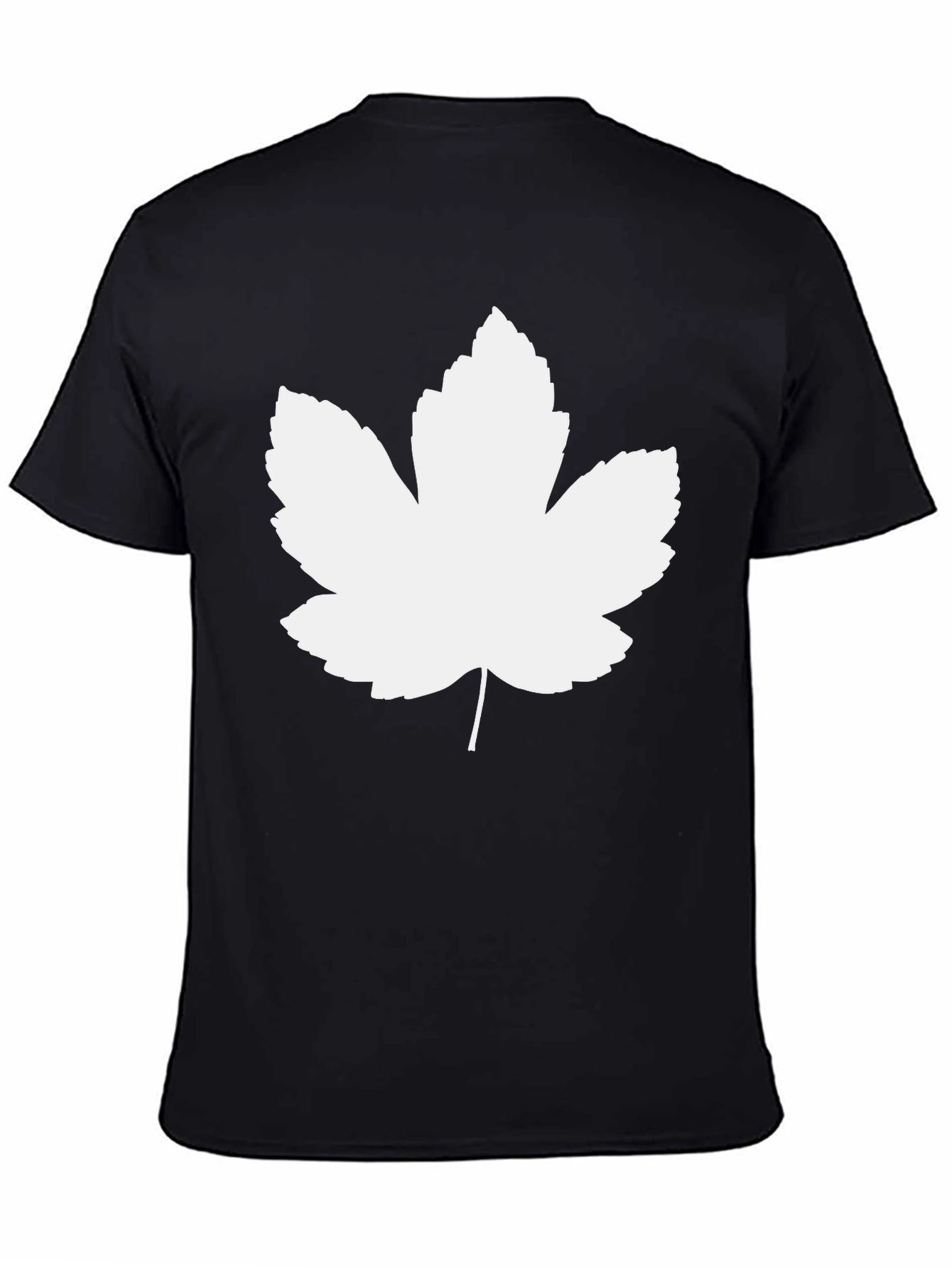 Black Leaf Graphic Tee - Black Casual T-Shirt view 4