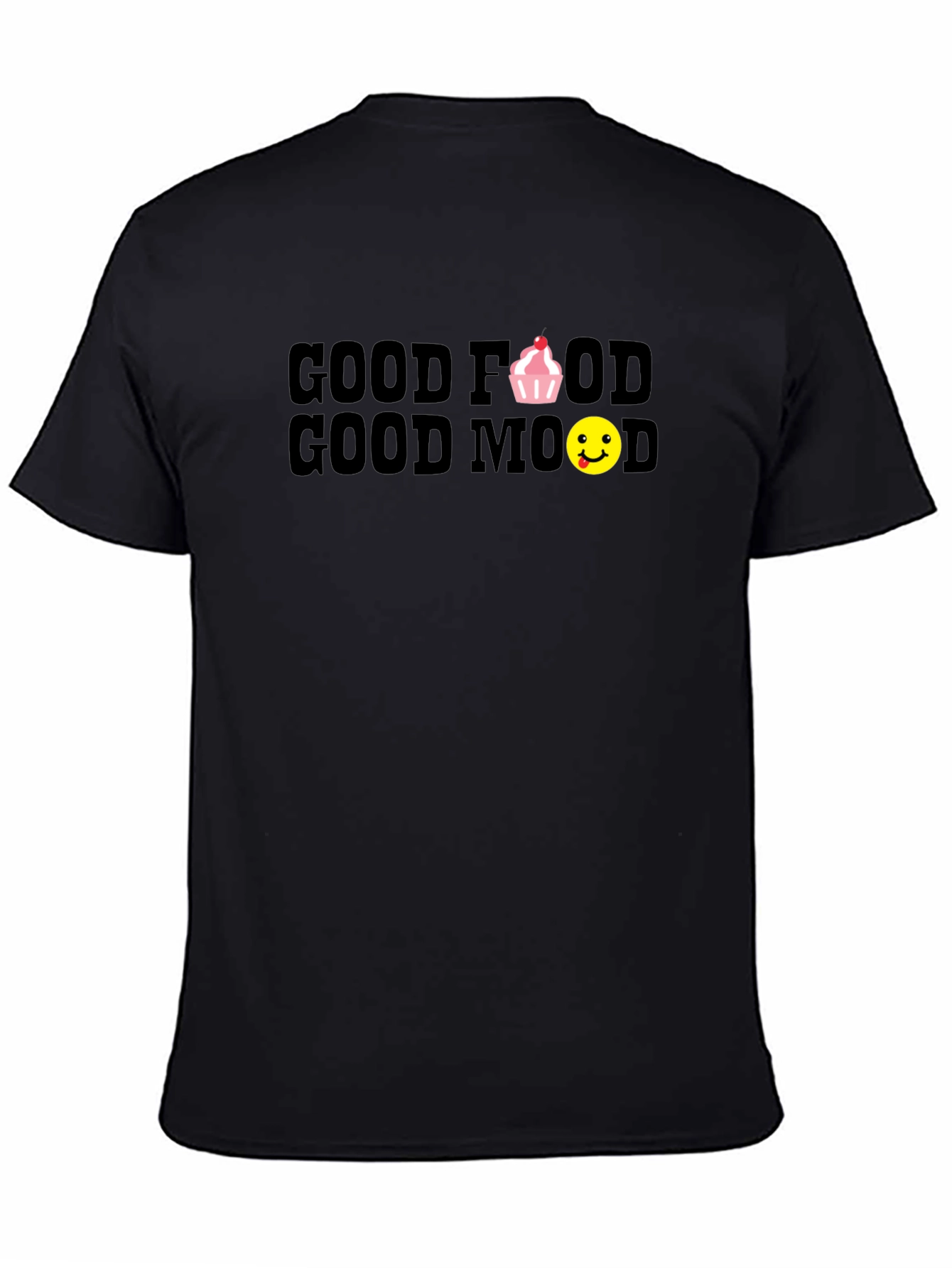 Black Good Food Good Mood Black T-Shirt view 4
