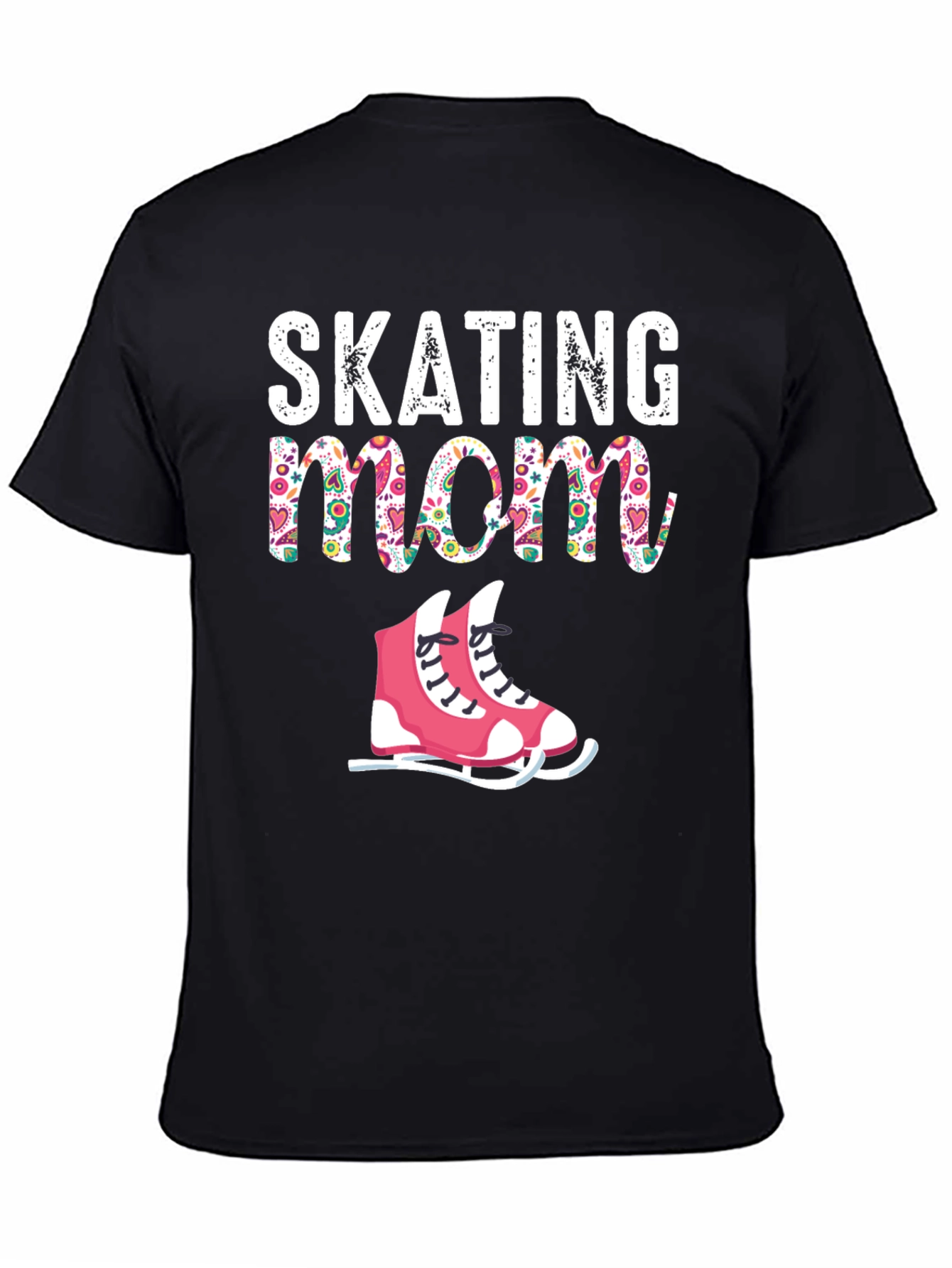 Black Skating Mom T-Shirt, Novelty Graphic Tee view 4