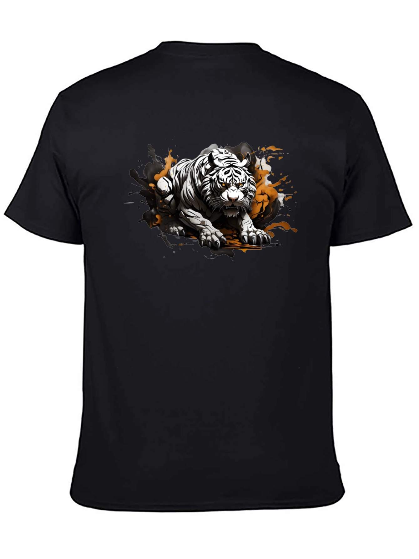 Black Tiger Graphic Black T-Shirt view 4