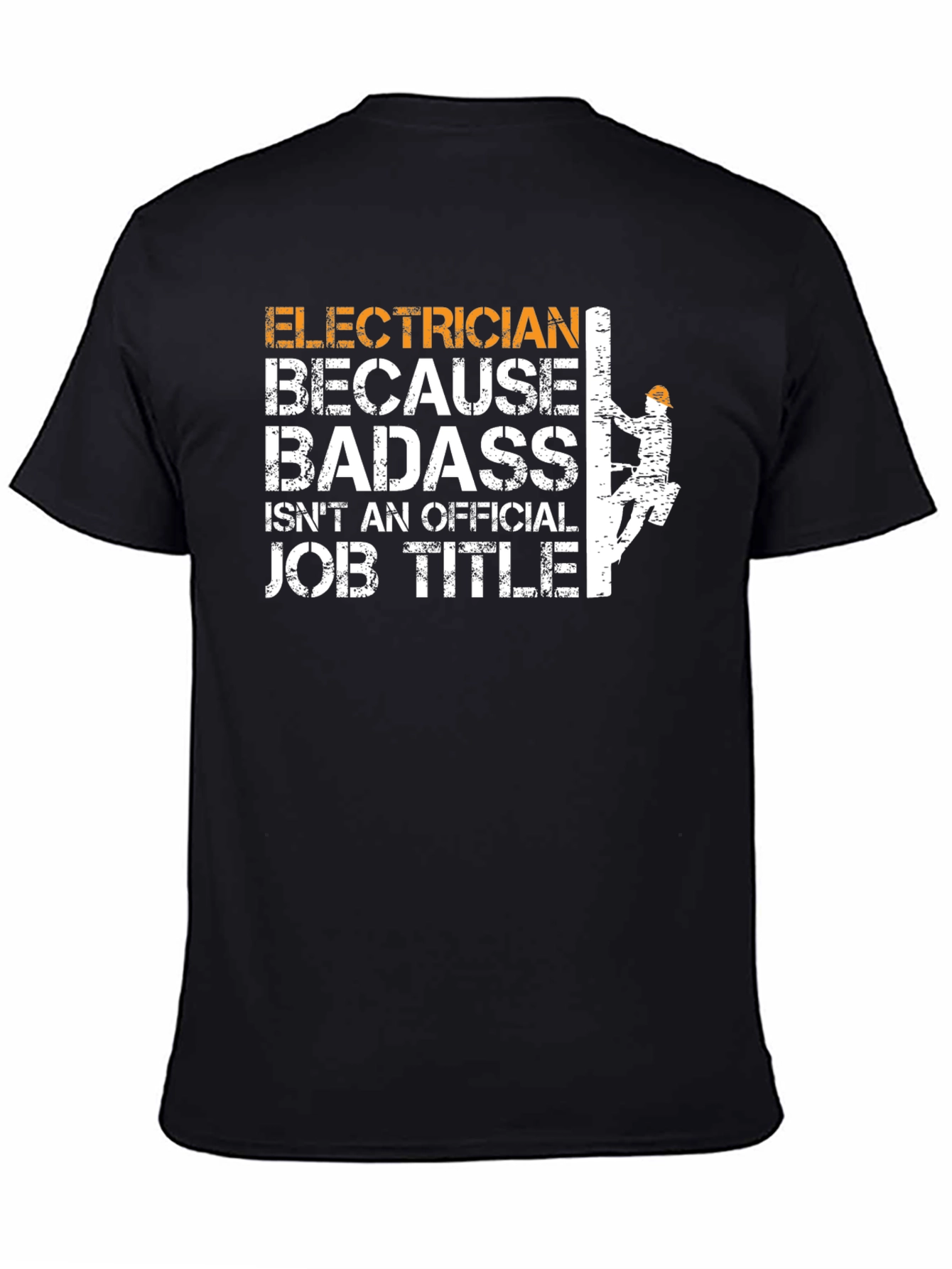 Black Electrician Badass Job Title T-Shirt view 4