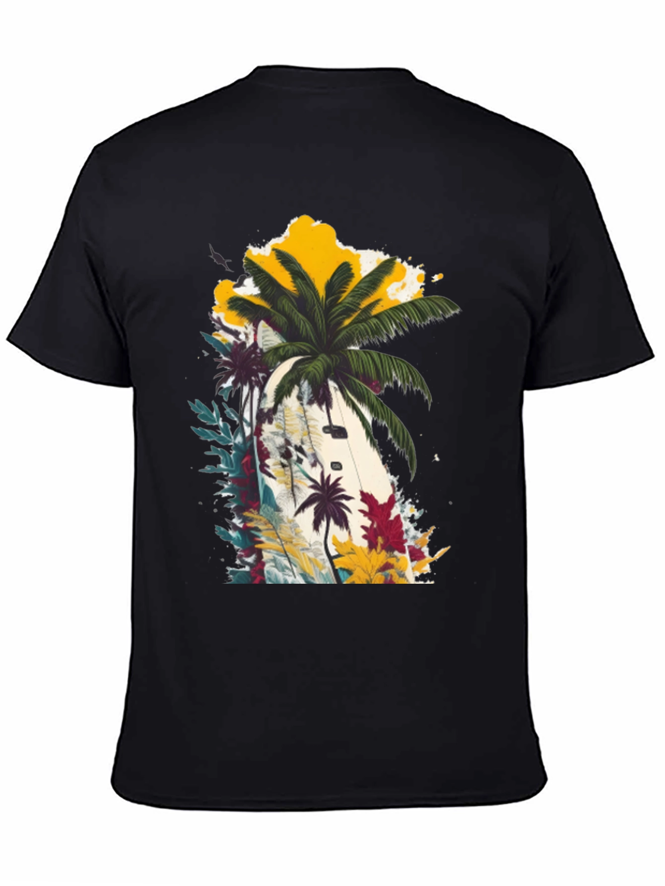 Black Tropical Palm Tree Graphic Tee - Beach Ready view 4