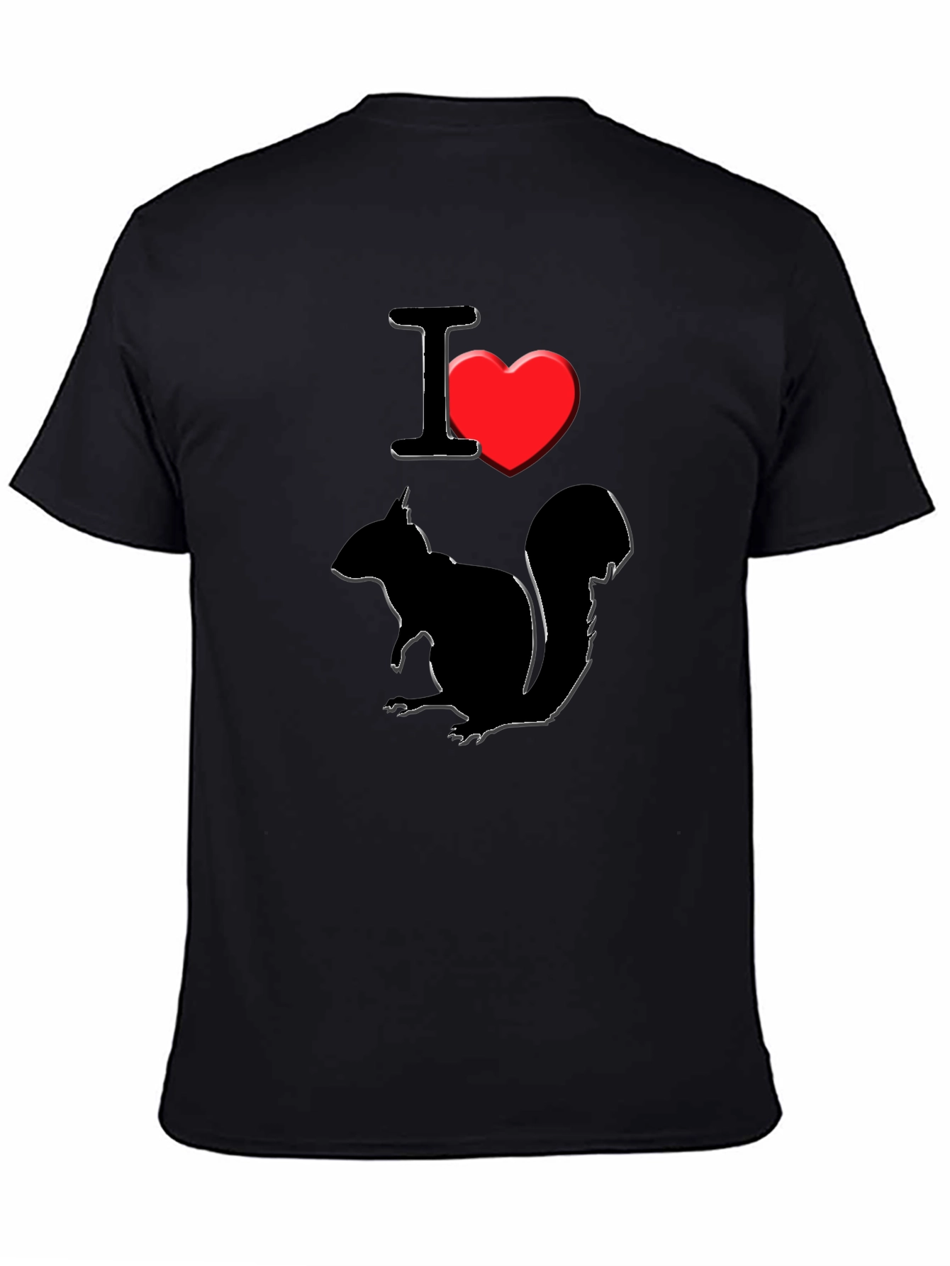 Black I Love Squirrels Graphic T-Shirt - Black view 4