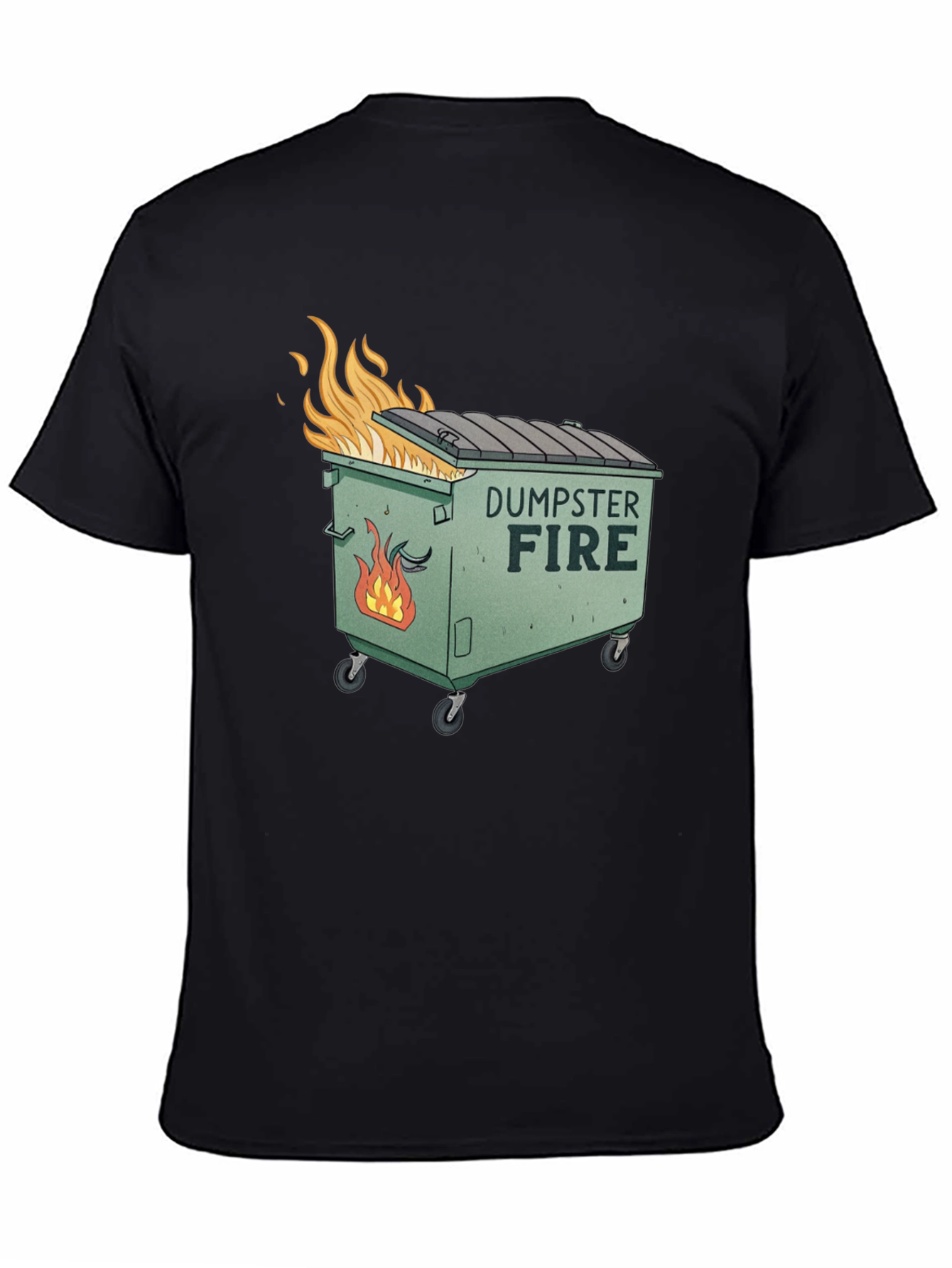 Black Dumpster Fire Graphic T-Shirt - Humorous Tee view 4
