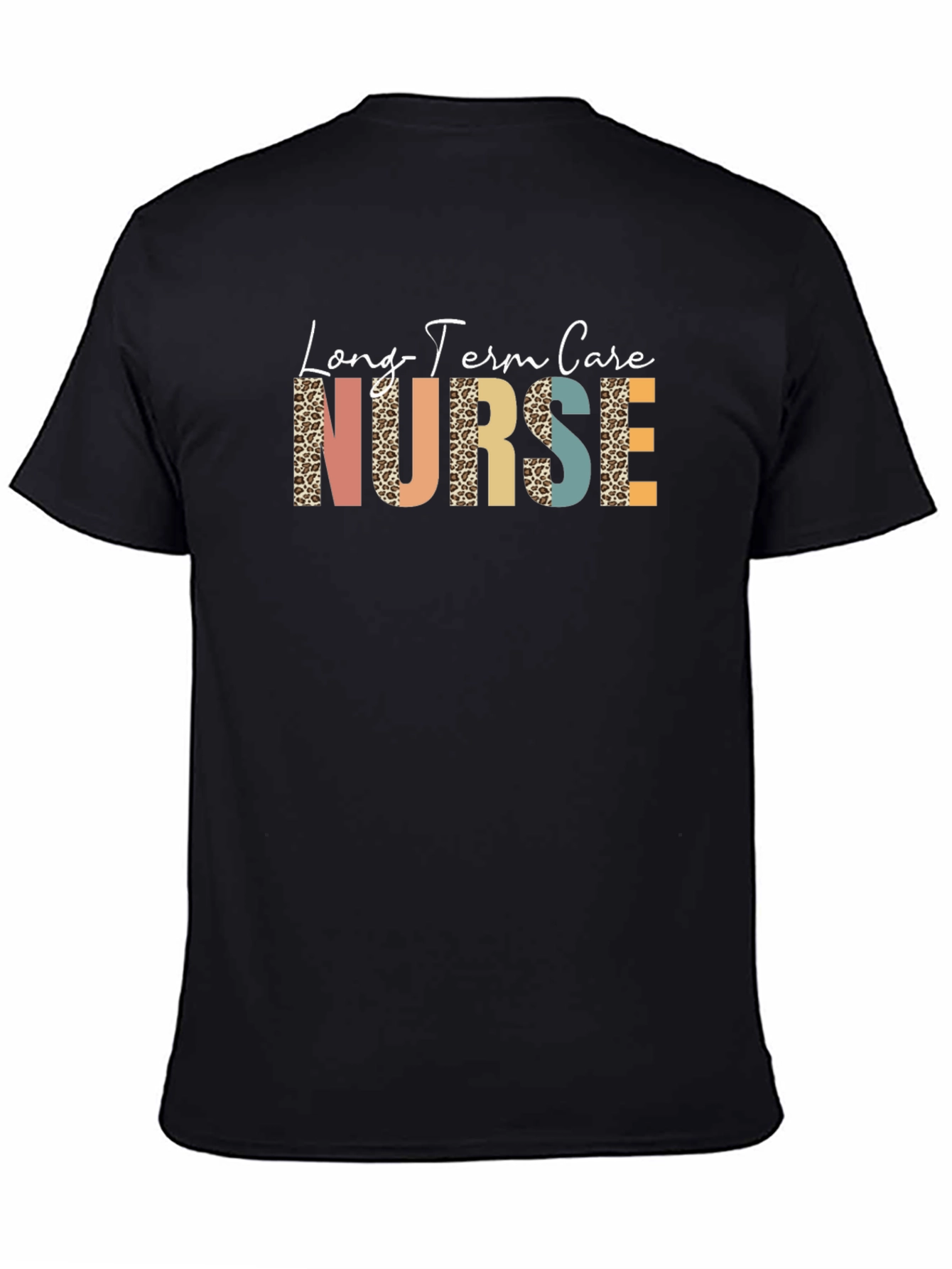 Black Long Term Care Nurse Graphic T-Shirt view 4