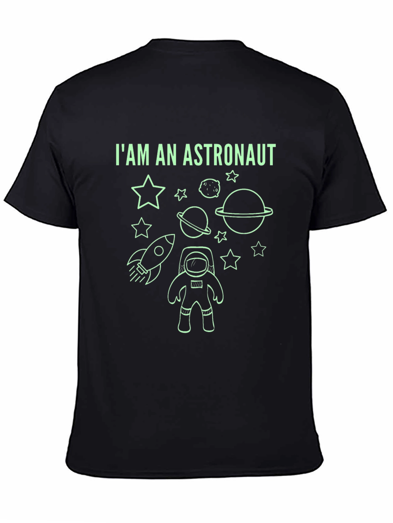 Black I'm an Astronaut Graphic Tee - Space Theme T-Shirt view 4