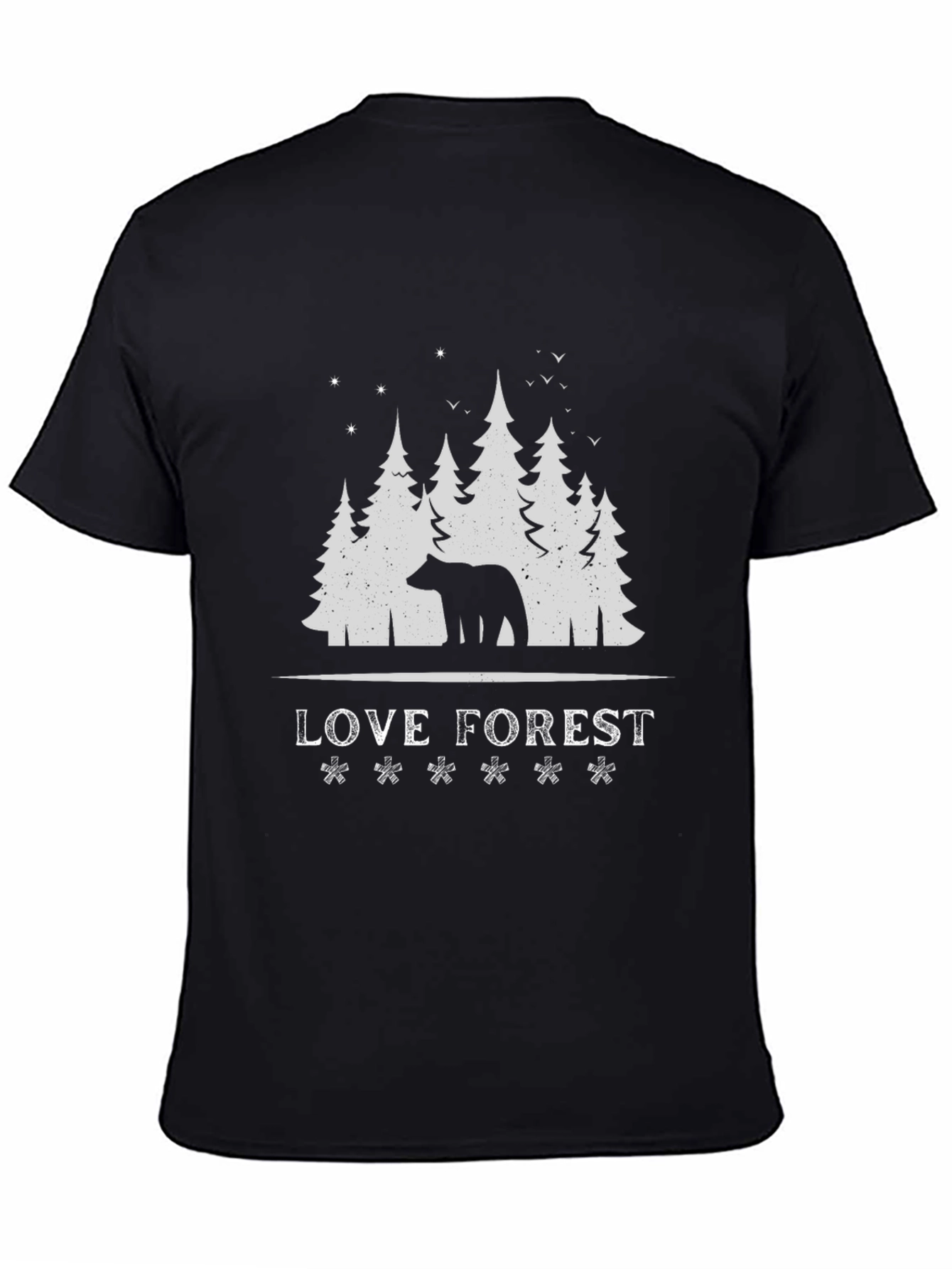 Black Love Forest Bear Graphic Tee view 4