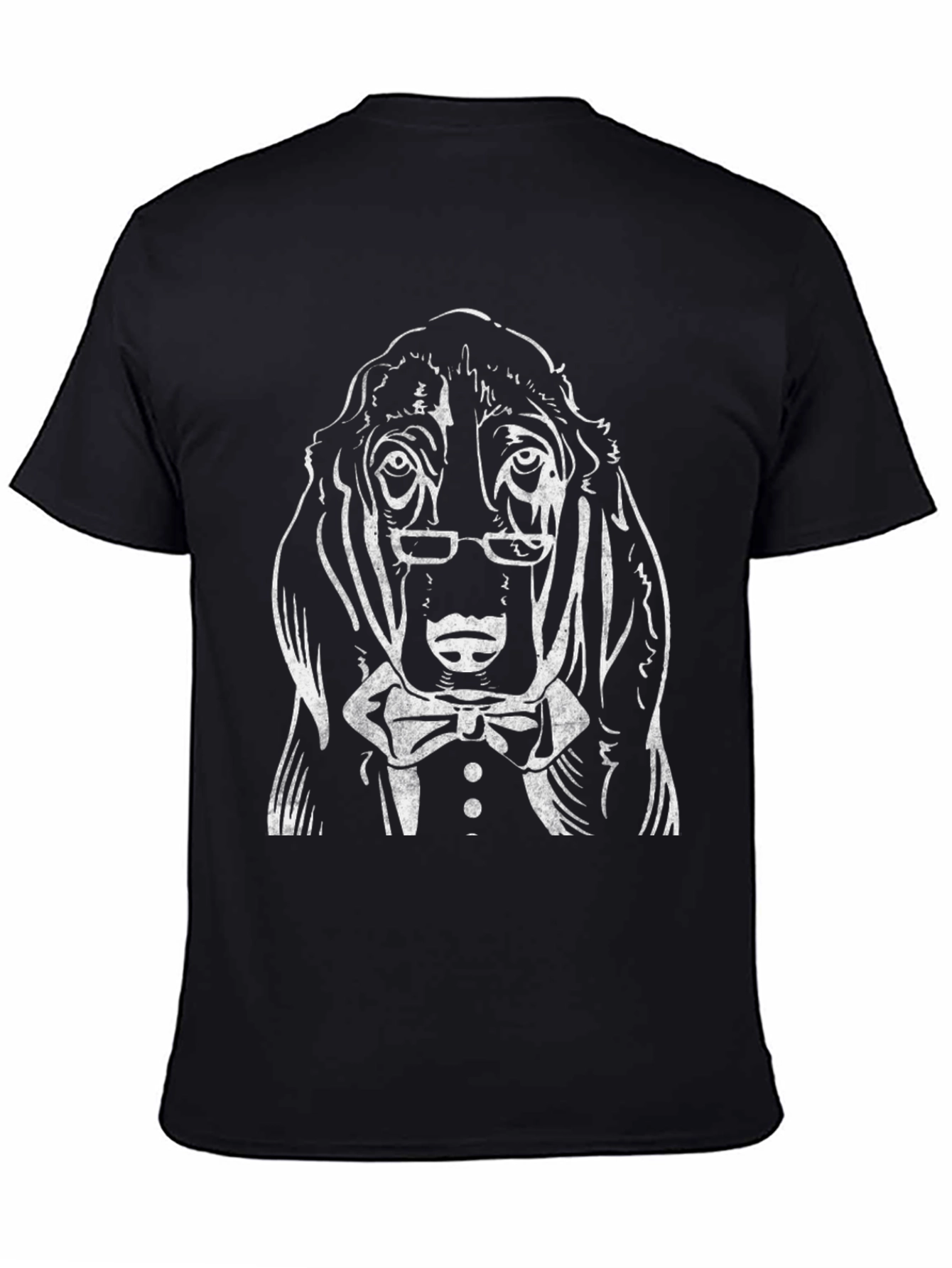 Black Sophisticated Dog Graphic Tee - Formal Wear view 4