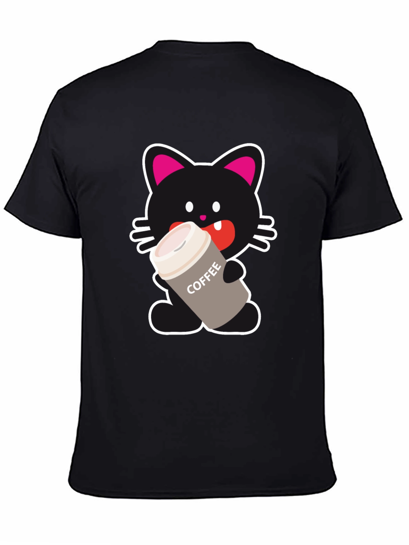 Black Cat Lover Coffee T-Shirt view 4