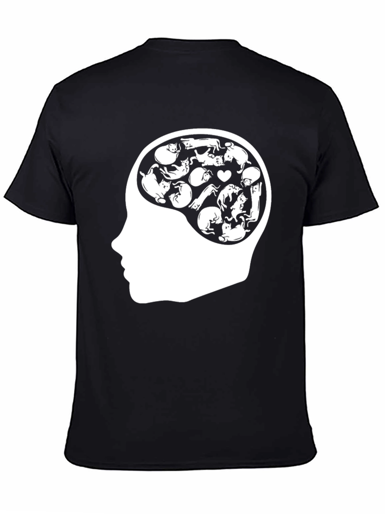 Black Cat Brain T-Shirt - Crazy Cat Lover Tee view 4